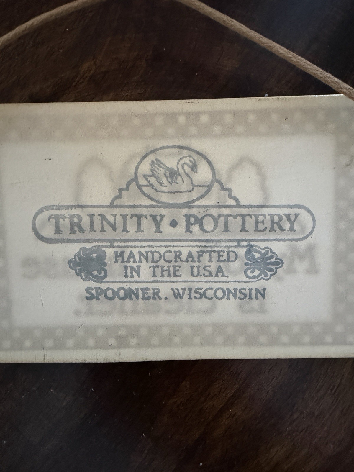 Trinity Pottery Handmade Hanging Wall Plaque Checkered Quote “My Other House”