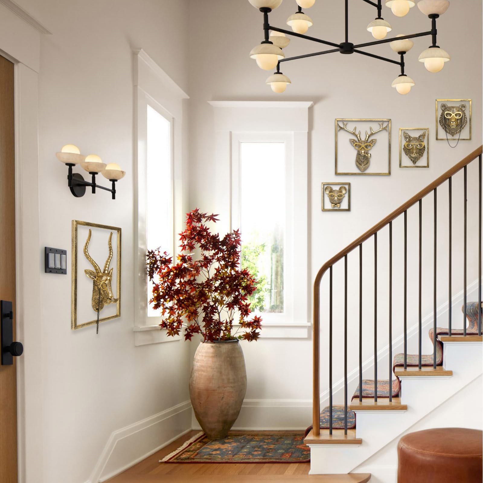 Newinhome Gold Animal Head Wall Decor Set of 5