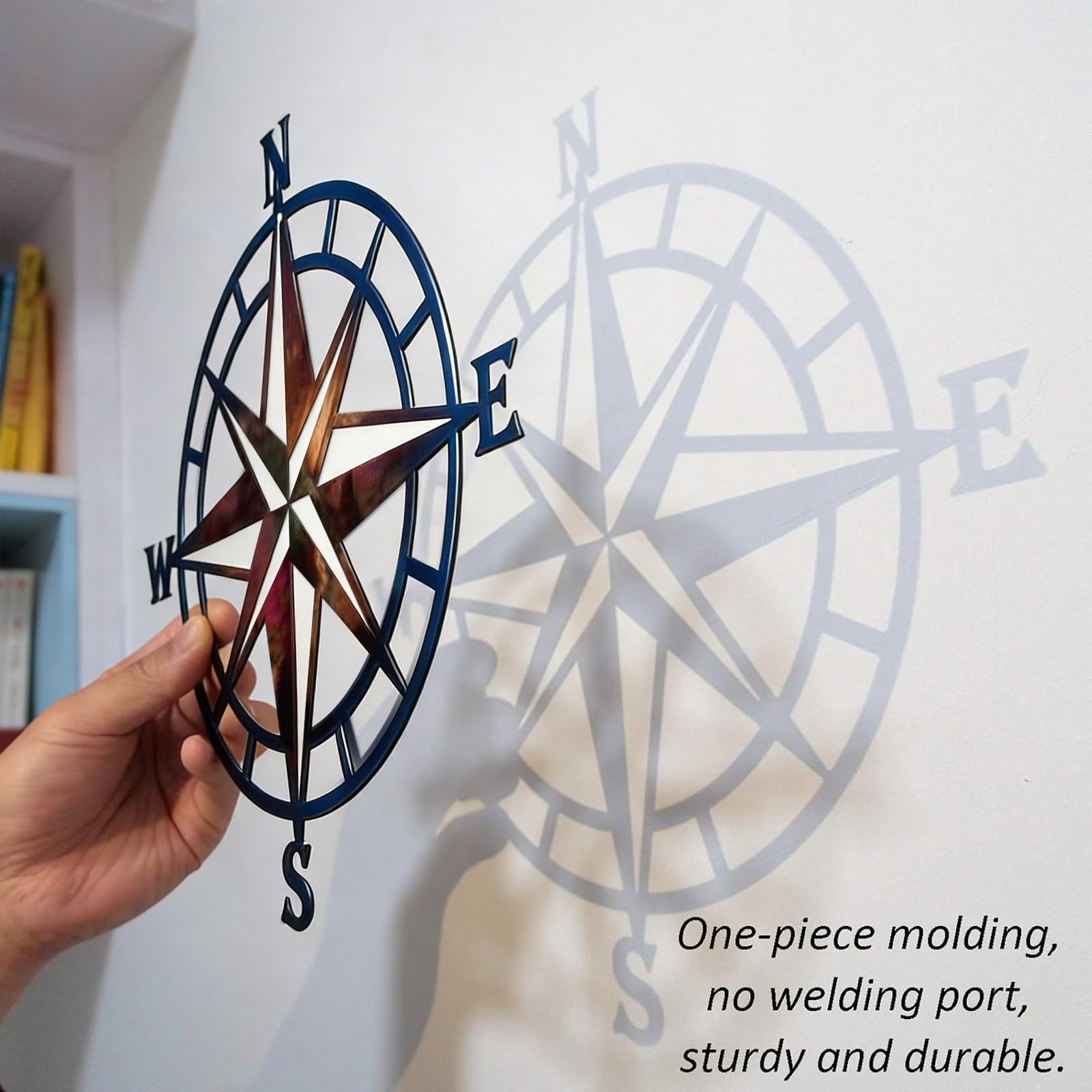 11 Inches Metal Decorative Nautical Compass Wall Decor, Living Room Bedroom O…