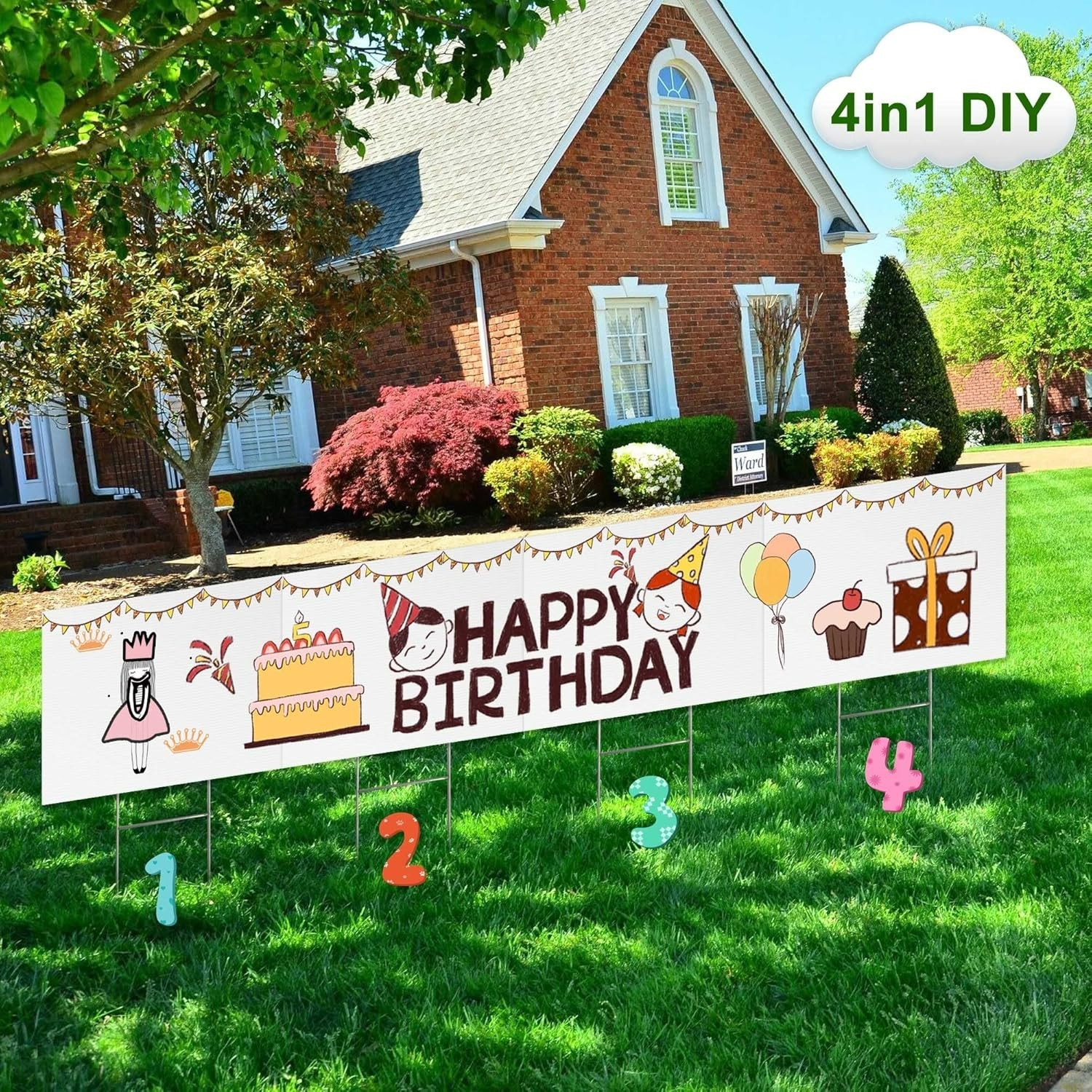 Lightweight Blank Lawn Sign Kit – 18 x 12 Inch Corrugated Plastic with Stakes