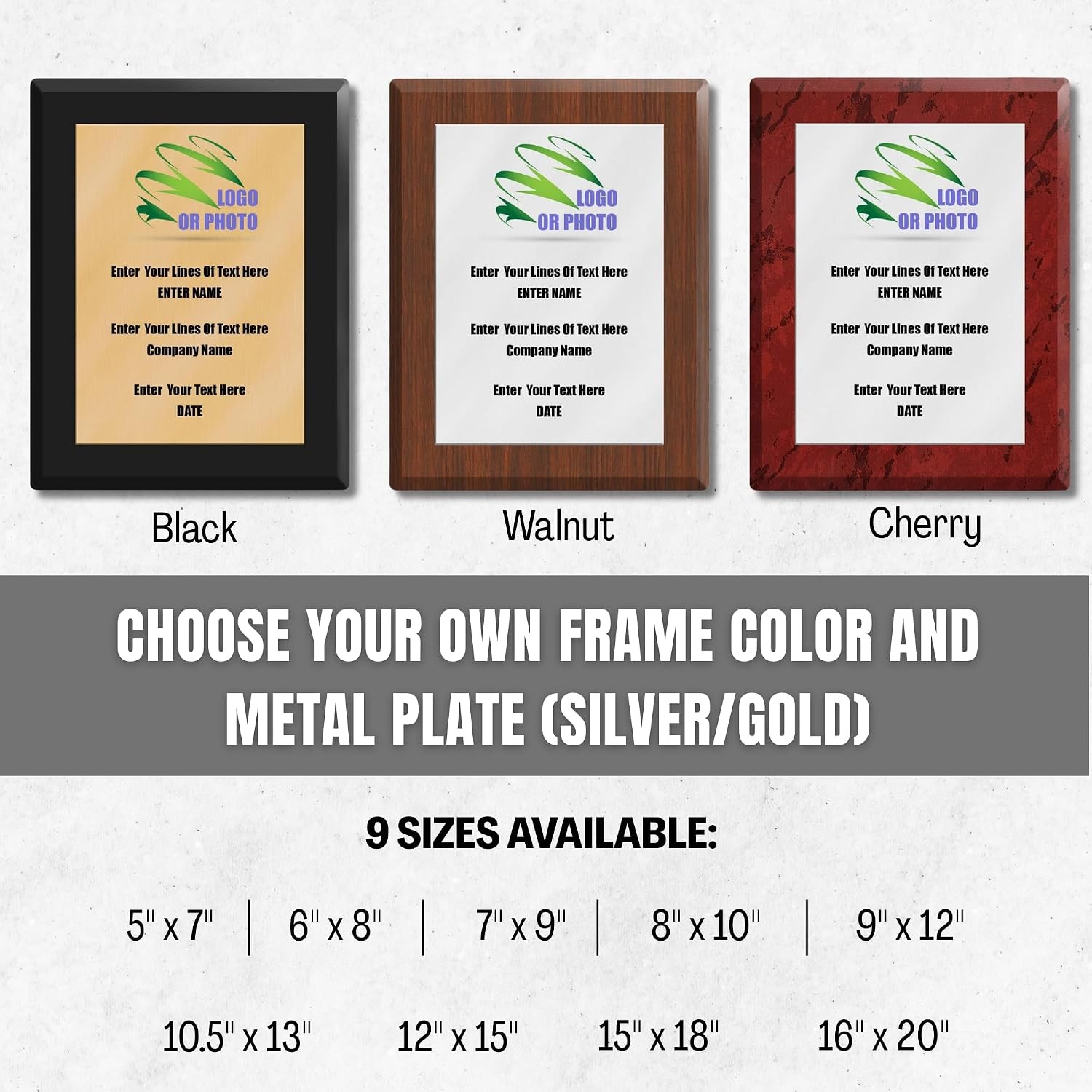 Personalized Award Plaque Full Color Printing Add Your Own Photos Logos