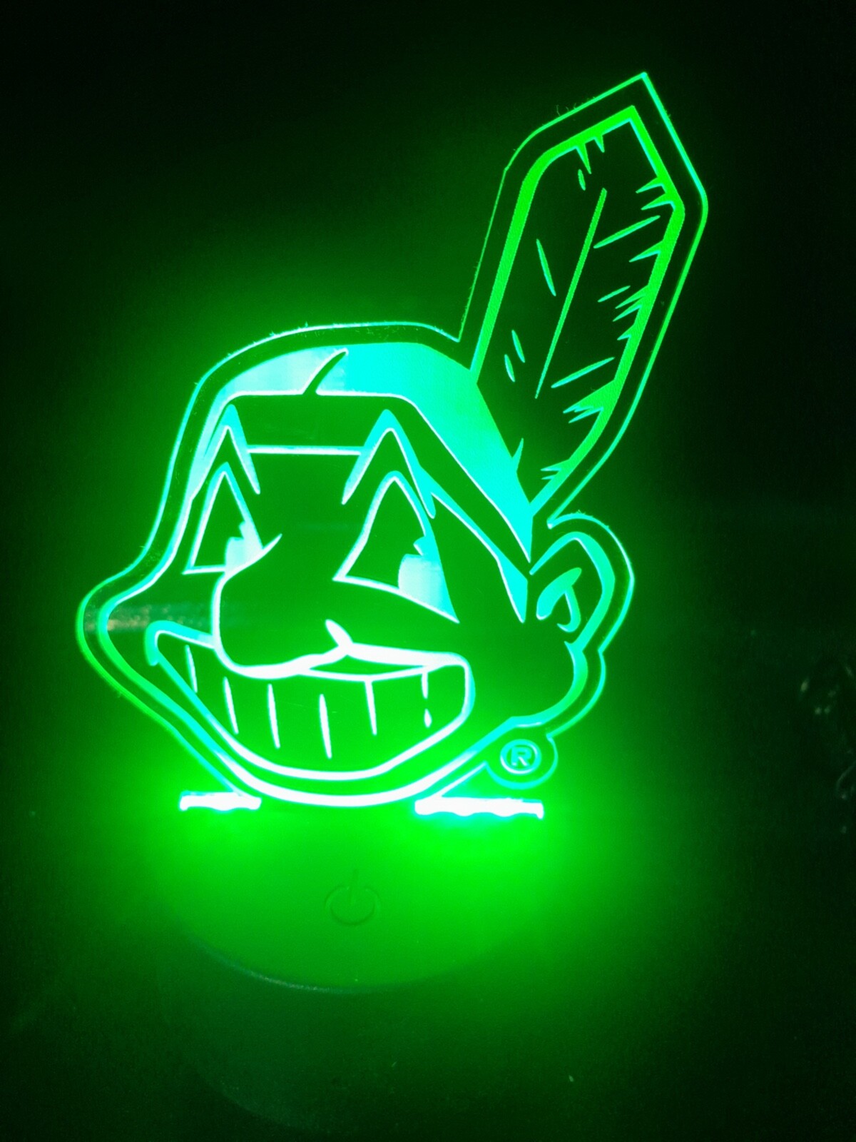 Edge Lit Tabletop Sign, Multi-Colored LED, New Cleveland Indians Night Light