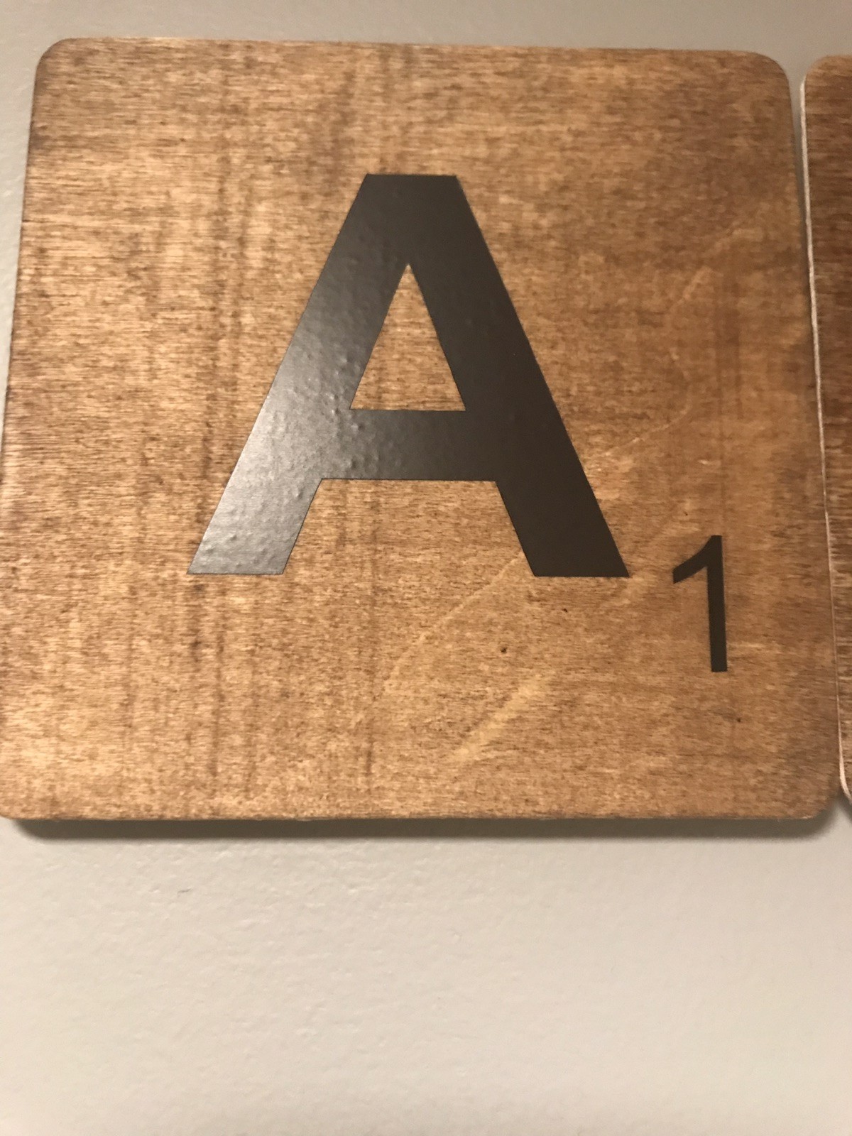 PERSONALIZED HAND CUT LARGE WALL ART SCRABBLE TILES – FINISHED WOOD 4in x 4in