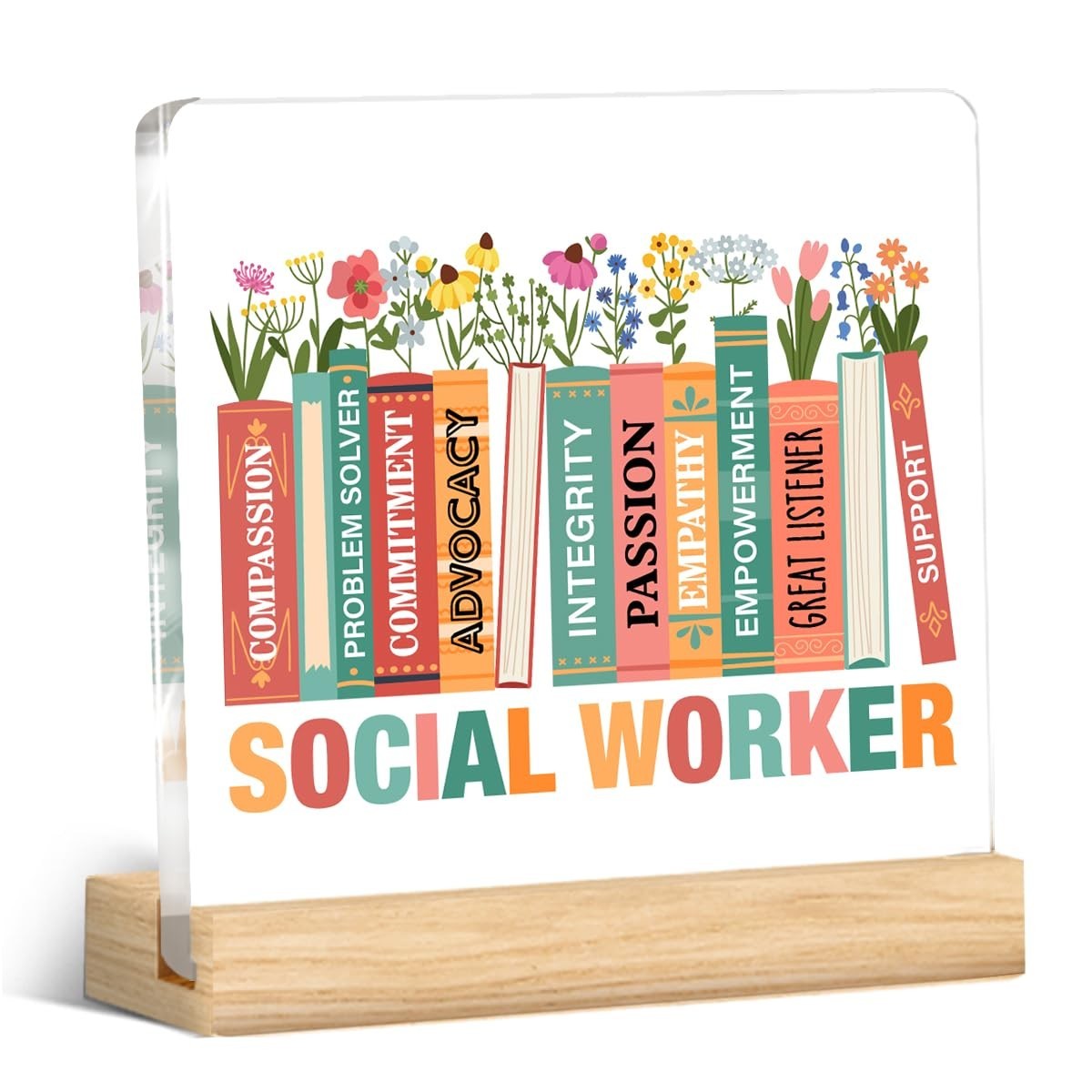 Social Worker Appreciation Gifts – Acrylic Desk Plaque, Graduation Decor, Home O