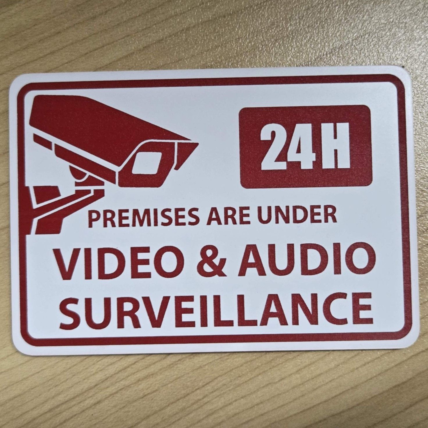 Premises are under Video and Audio Surveillance Sign Plaque CCTV Security Camera