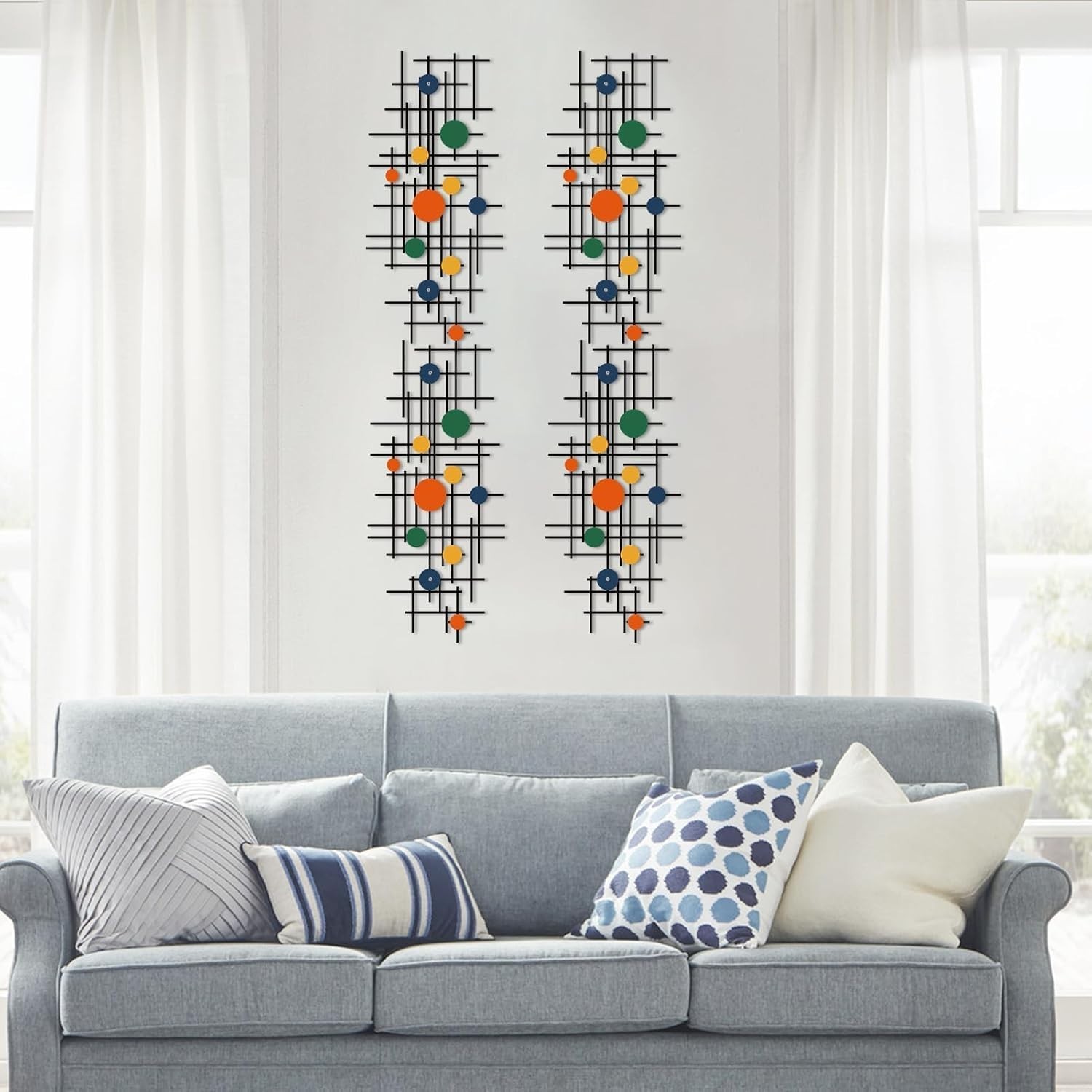 Durable Geometric Wall Sculpture Set – Modern Metal Art for Living Room & Office