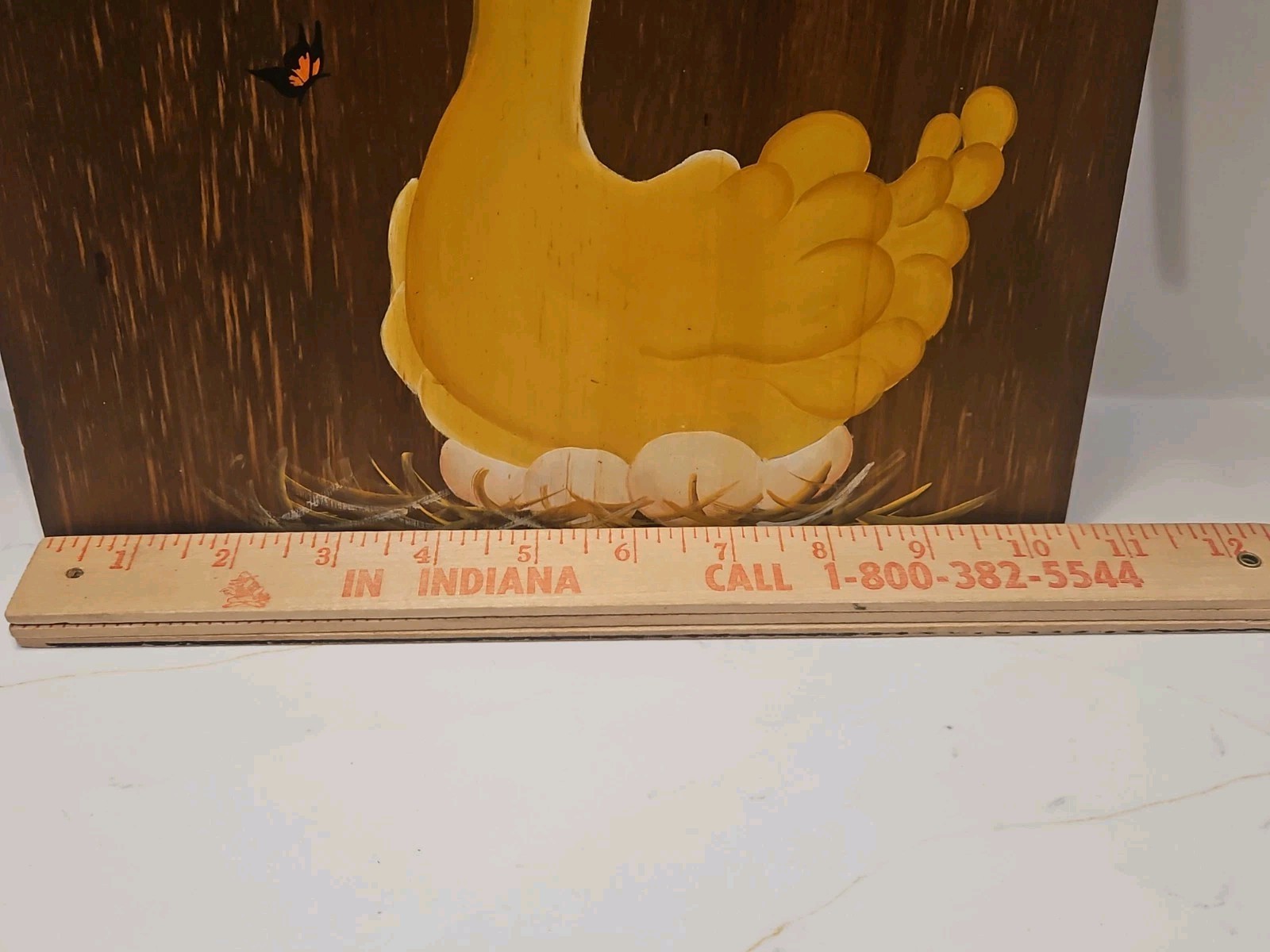 VTG 1980s Wooden Goose Welcome Sign Hand Painted Country Farmhouse Wall Decor