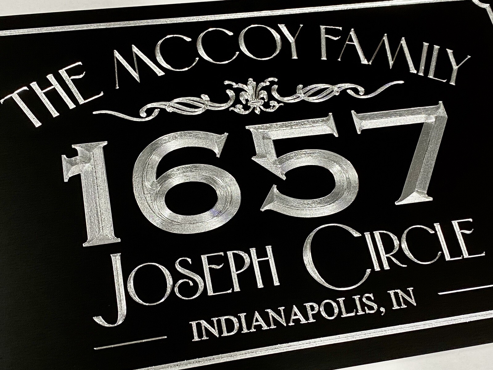 Engraved Personalized Custom House Home Number Street Address Metal Sign 15×9.5