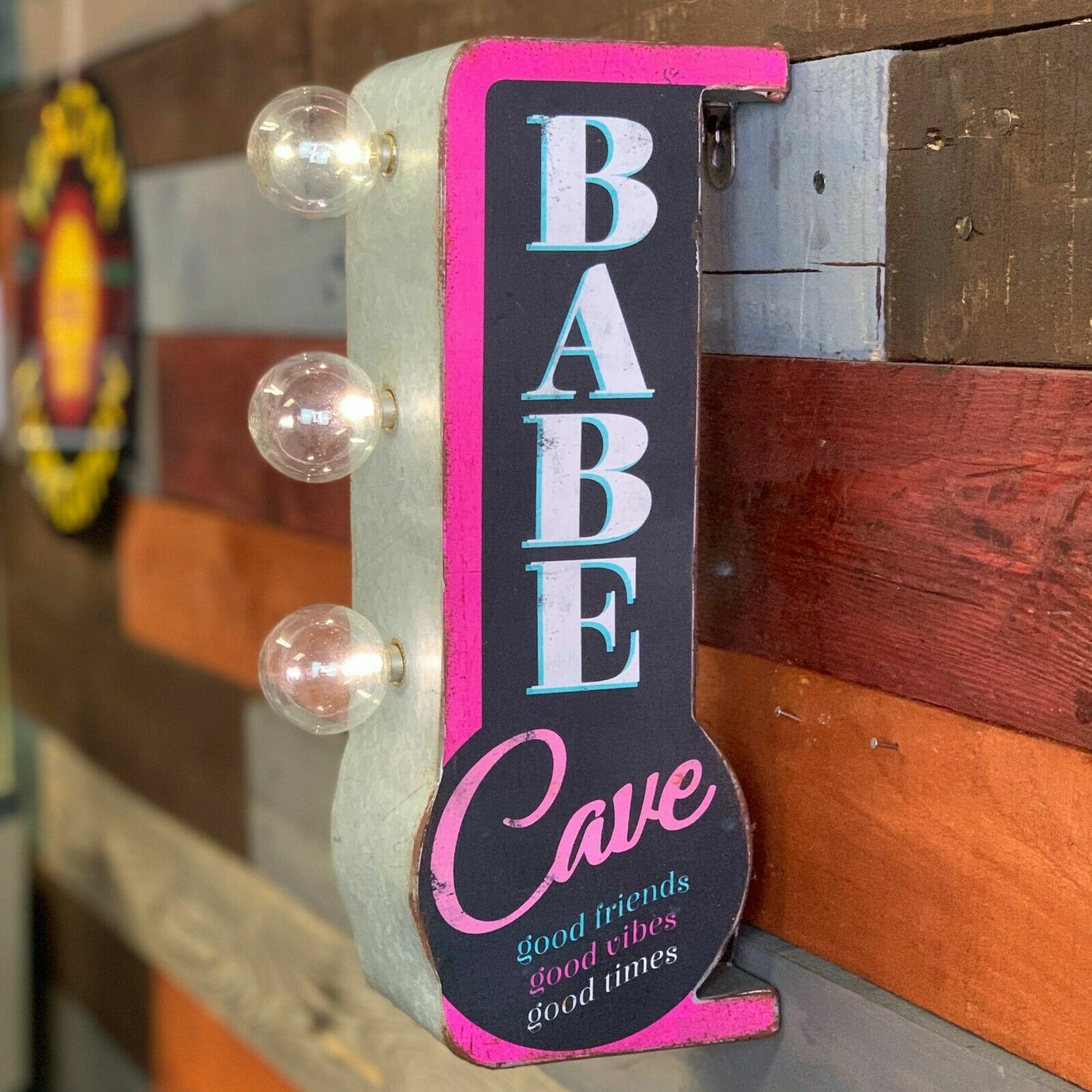 Babe Cave Double Sided Marquee LED Sign, For Home Bar She Shed Arcade Brand New