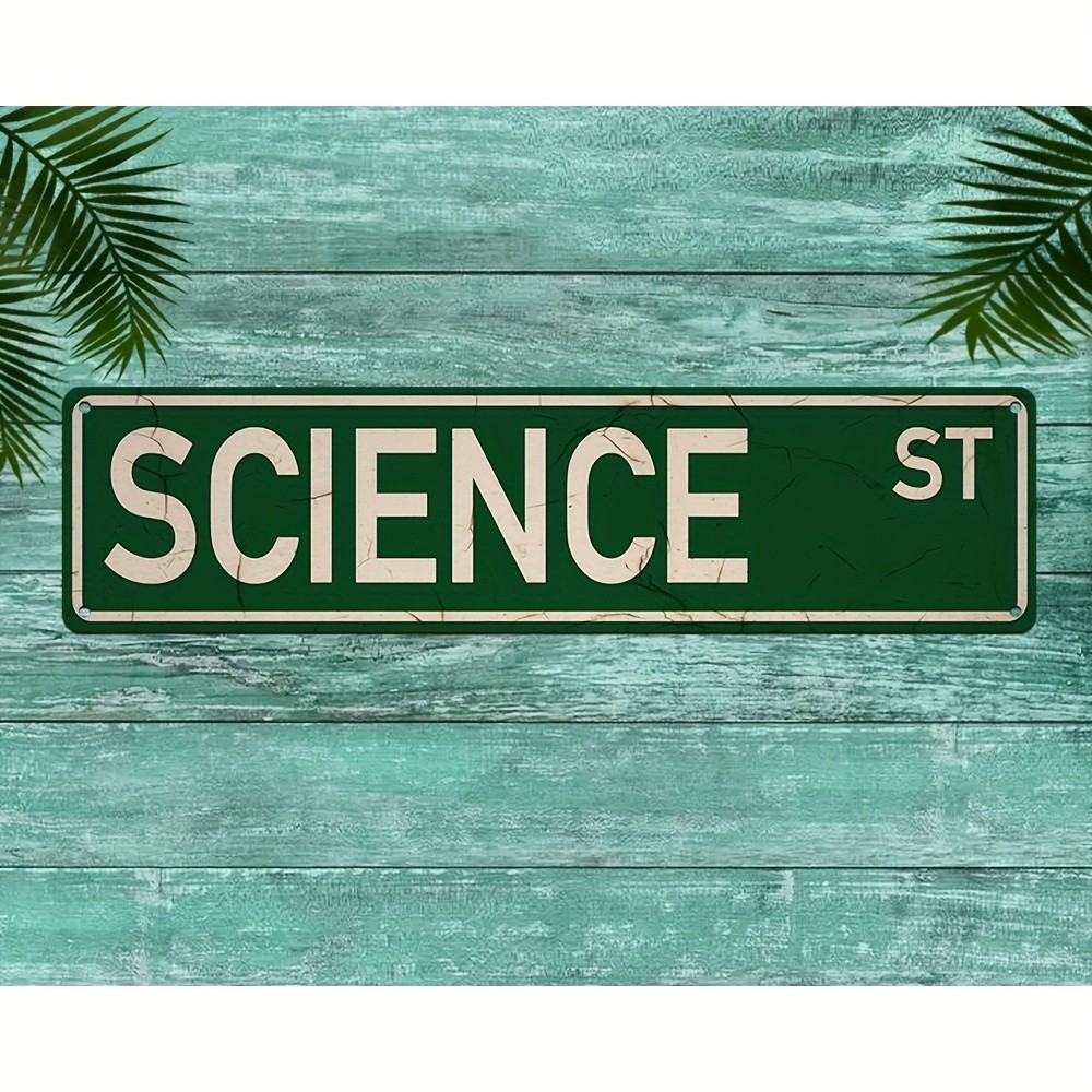 Vintage Iron Sign 10.16×40.64cm Green & White Distressed