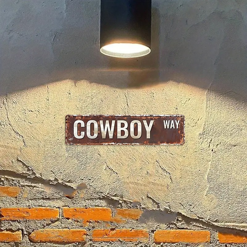 Vintage Cowboy Way Metal Signs Rustic Cowboy Themed Garage Bar Farmhouse Decor
