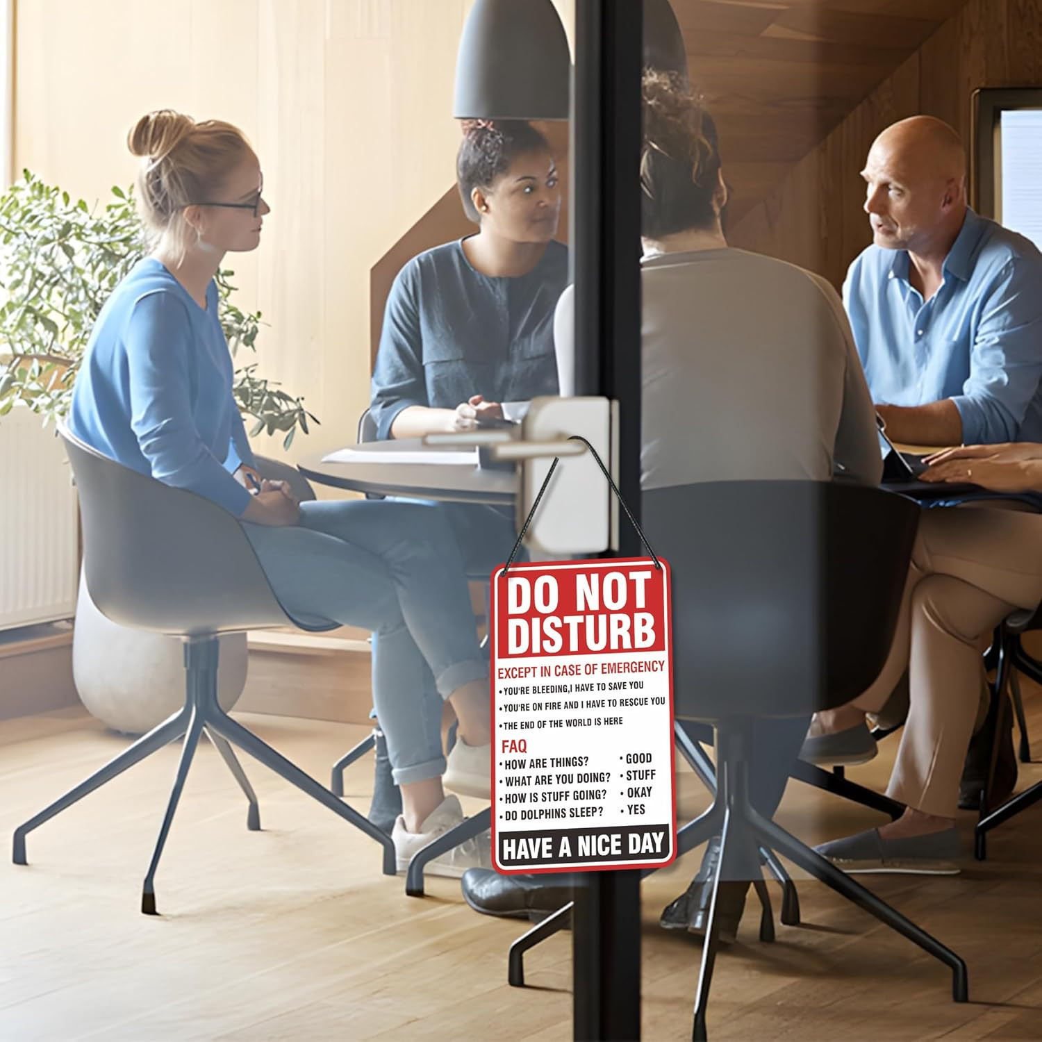Do Not Disturb Door Hanger Sign, Available Please Knock Sign, Double-Sided PVC F