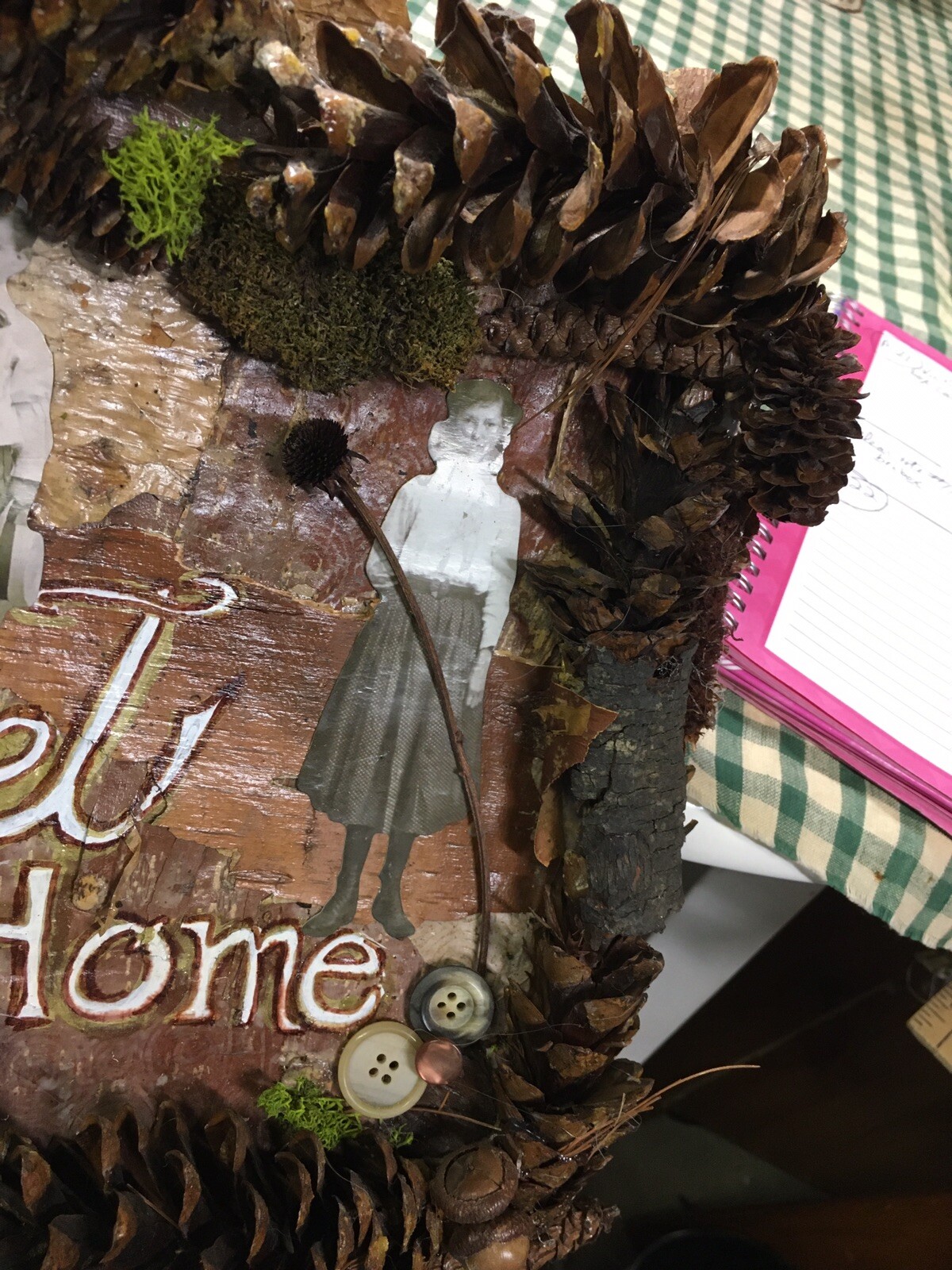 Wall “ Home Sweet Home” Old-Fashioned Outdoors Homemade 14 X 11