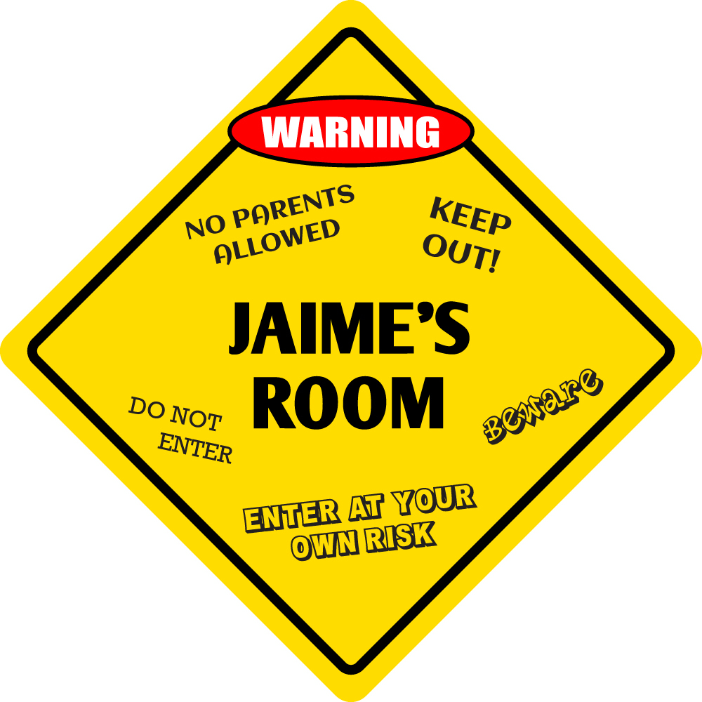 *Aluminum* Jaime’s Room Kids Room Door 12″x12″ Metal Novelty Sign