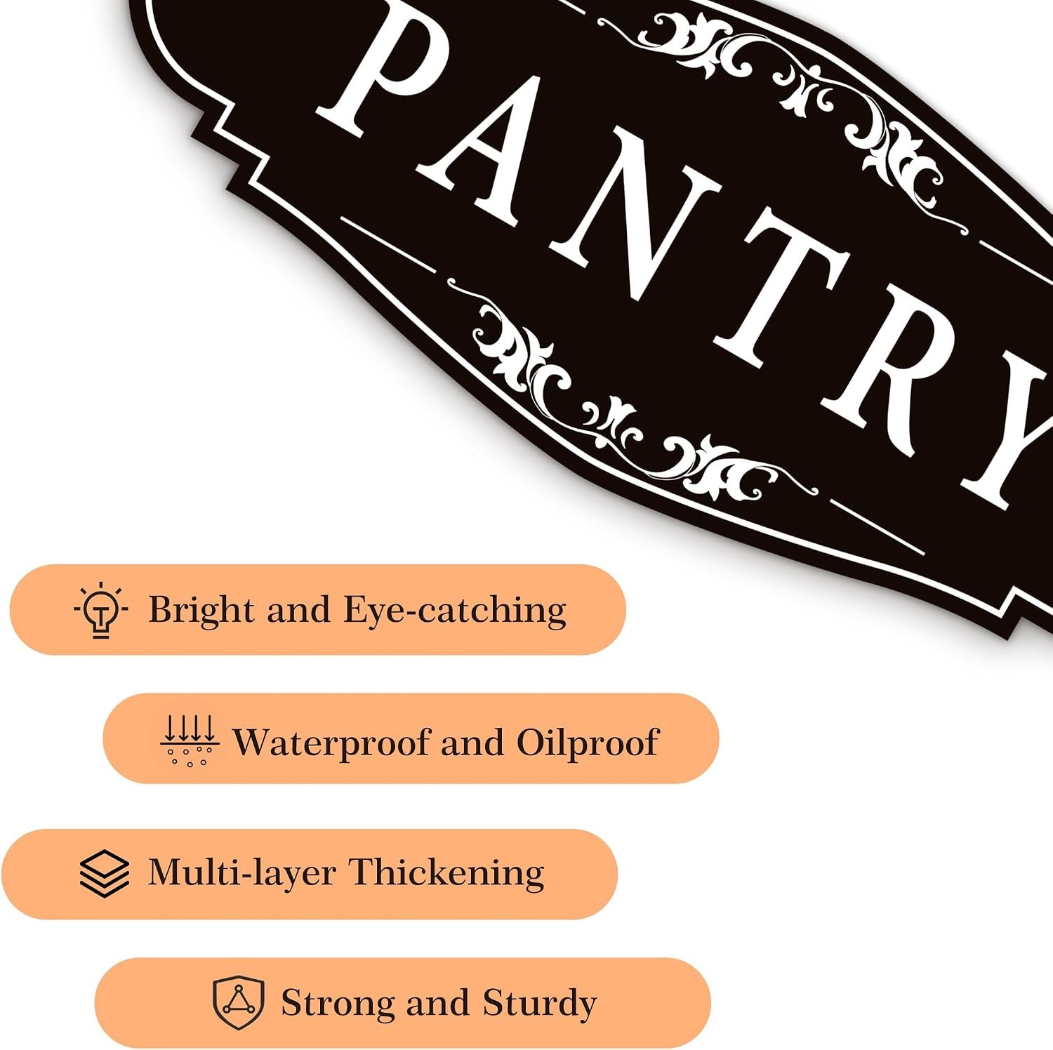 Pantry Door Sign Sticker Kitchen 9×3.5IN Self-adhesive Farmhouse Pantry Decor