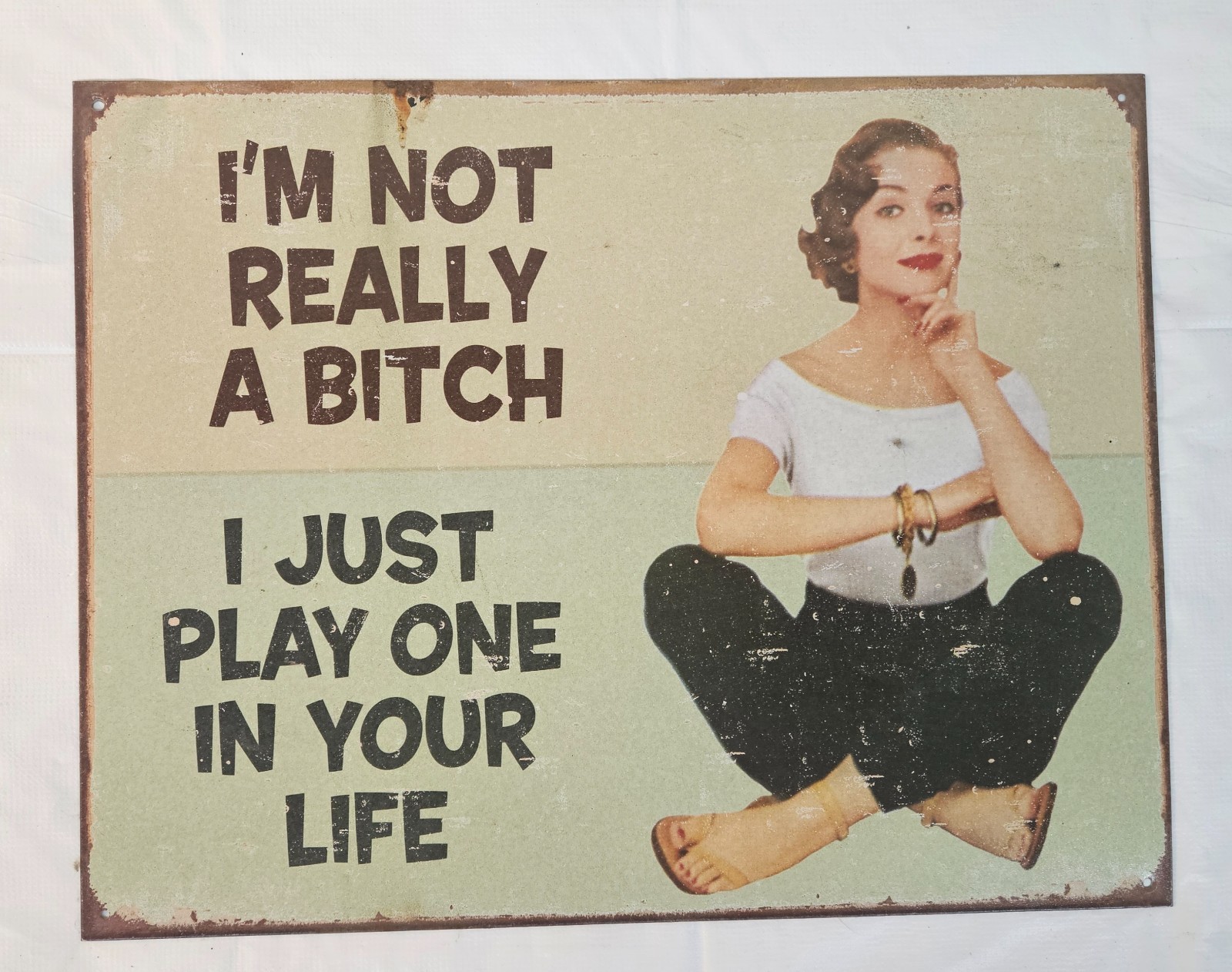 12.5″ x 16″ Funny Metal Wall Decor with some Rust Patina