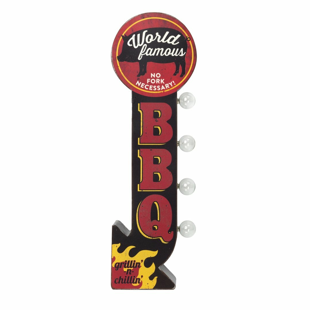 World Famous BBQ Vintage Marquee LED Sign, Double Sided, Grillin n Chillin