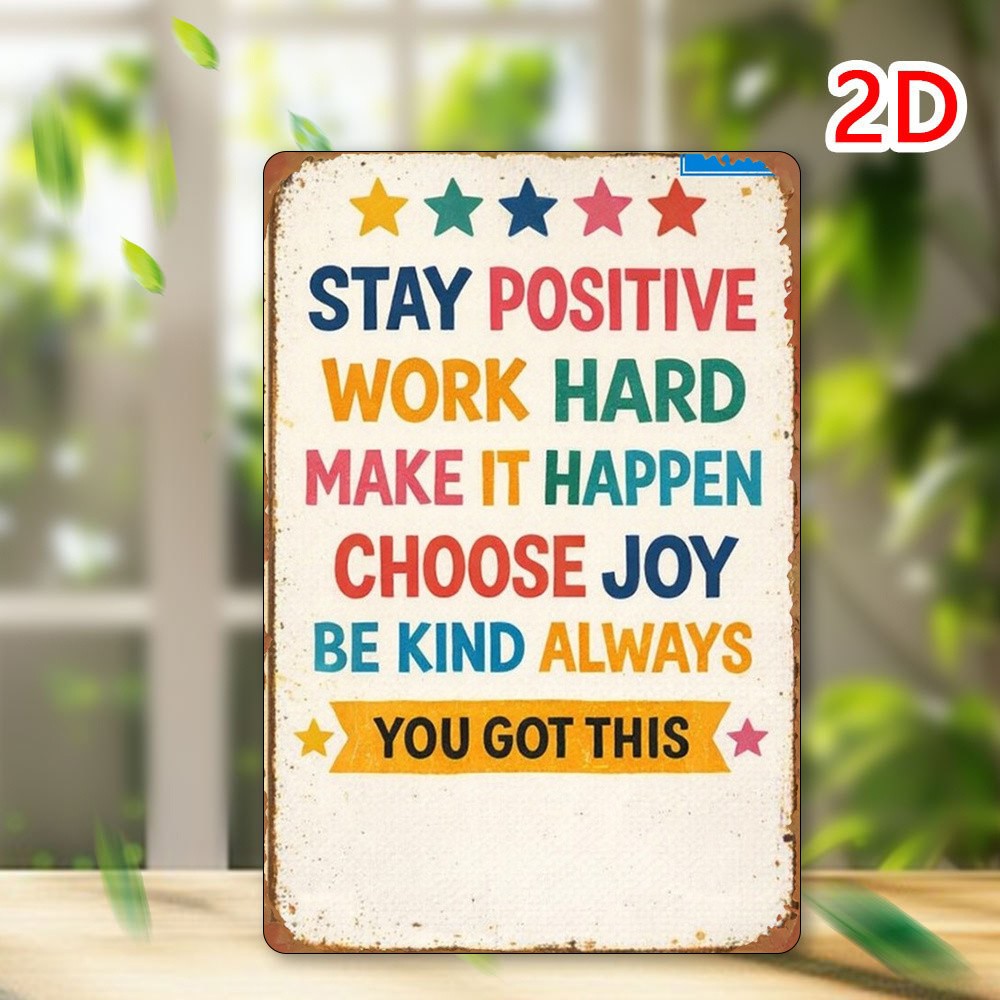 20.32×30.48 cm Metal Sign “Inspirational Painting” Decorative Wall Art