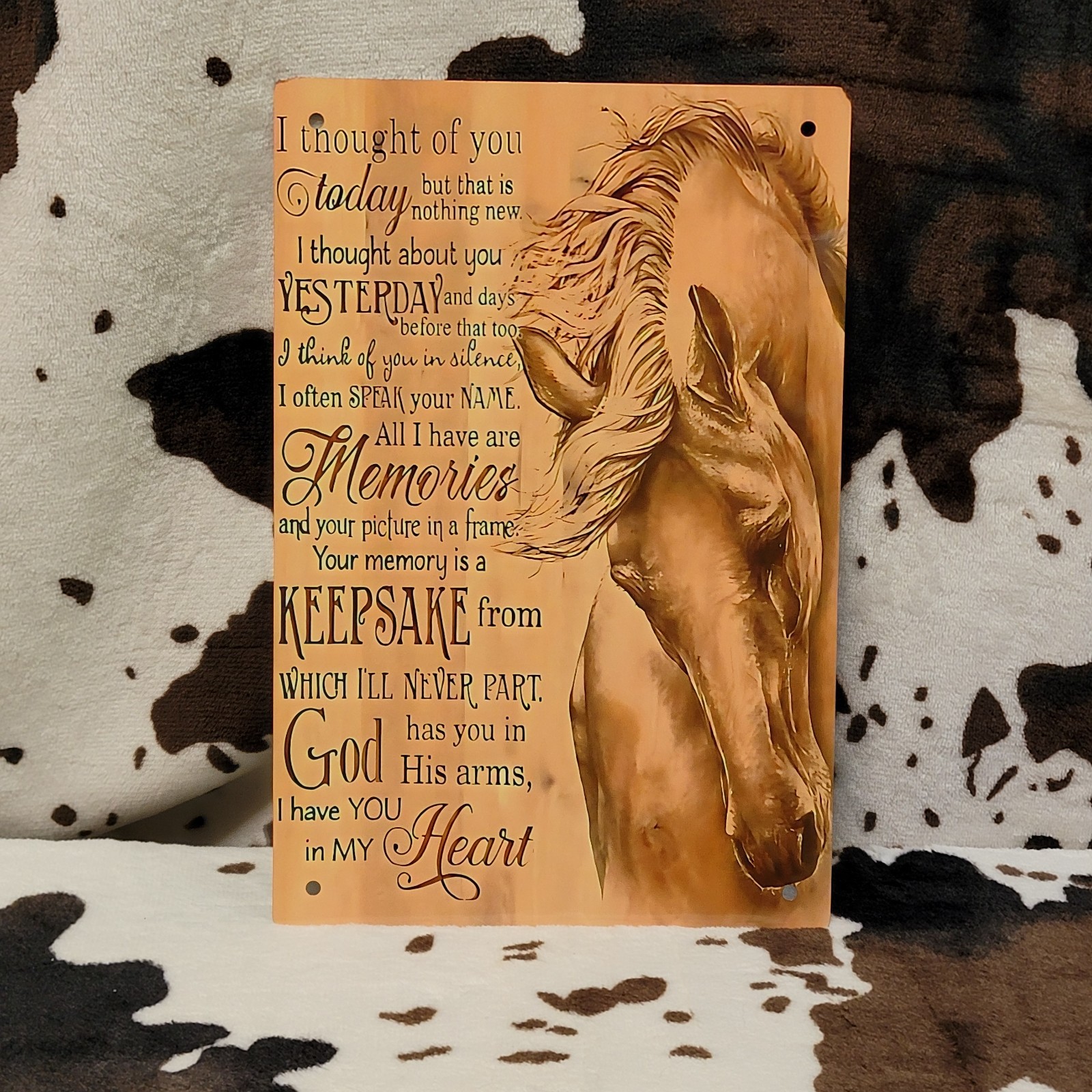Horse I Thought Of You Today Vintage Retro Tin Sign Door Home Wall Decor Metal