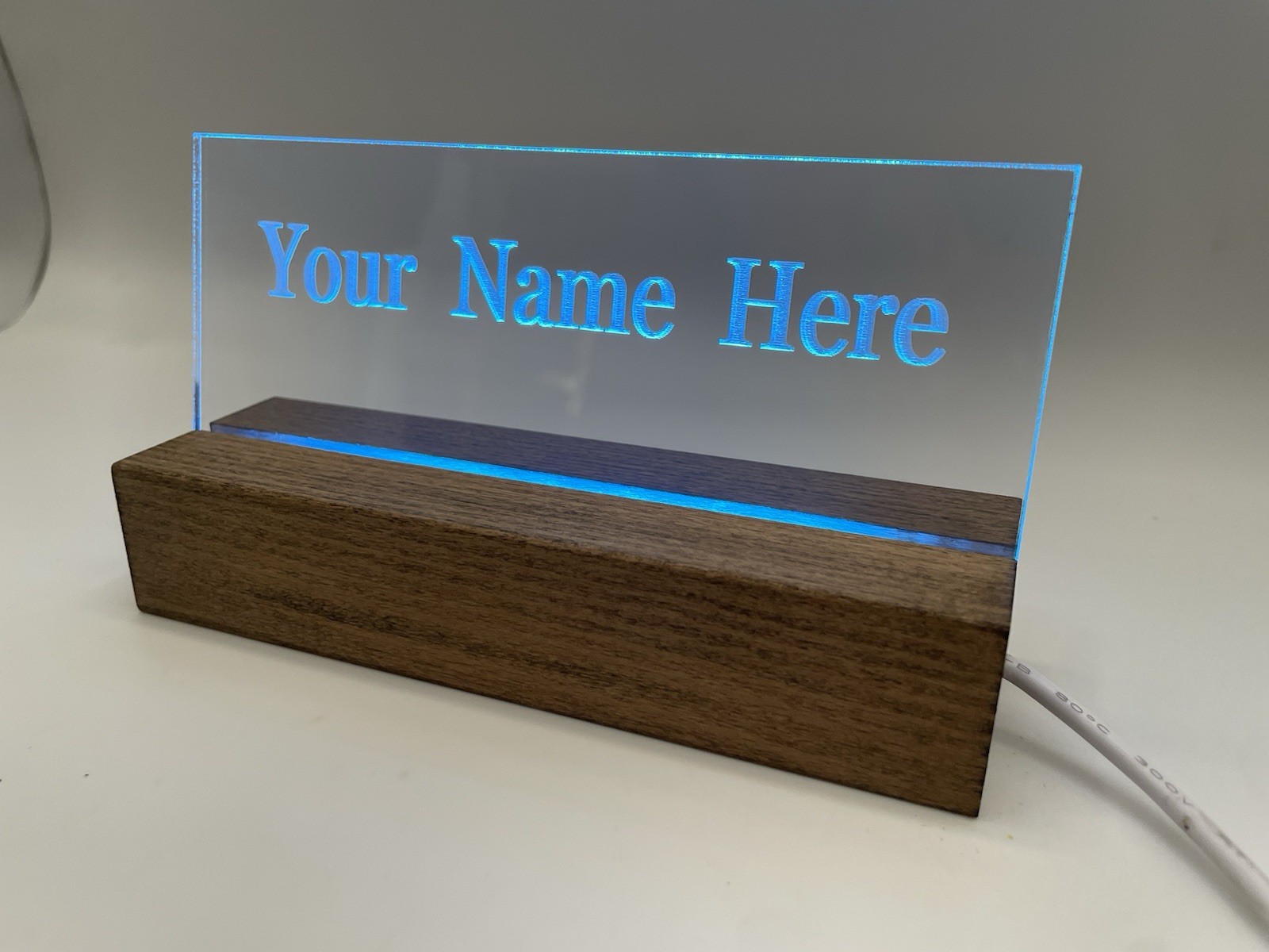 Engraved Name Plate, Personalized Business Logo . LED Acrylic.