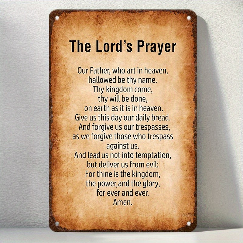 Lord’s Prayer Metal Wall Sign Religious Decor