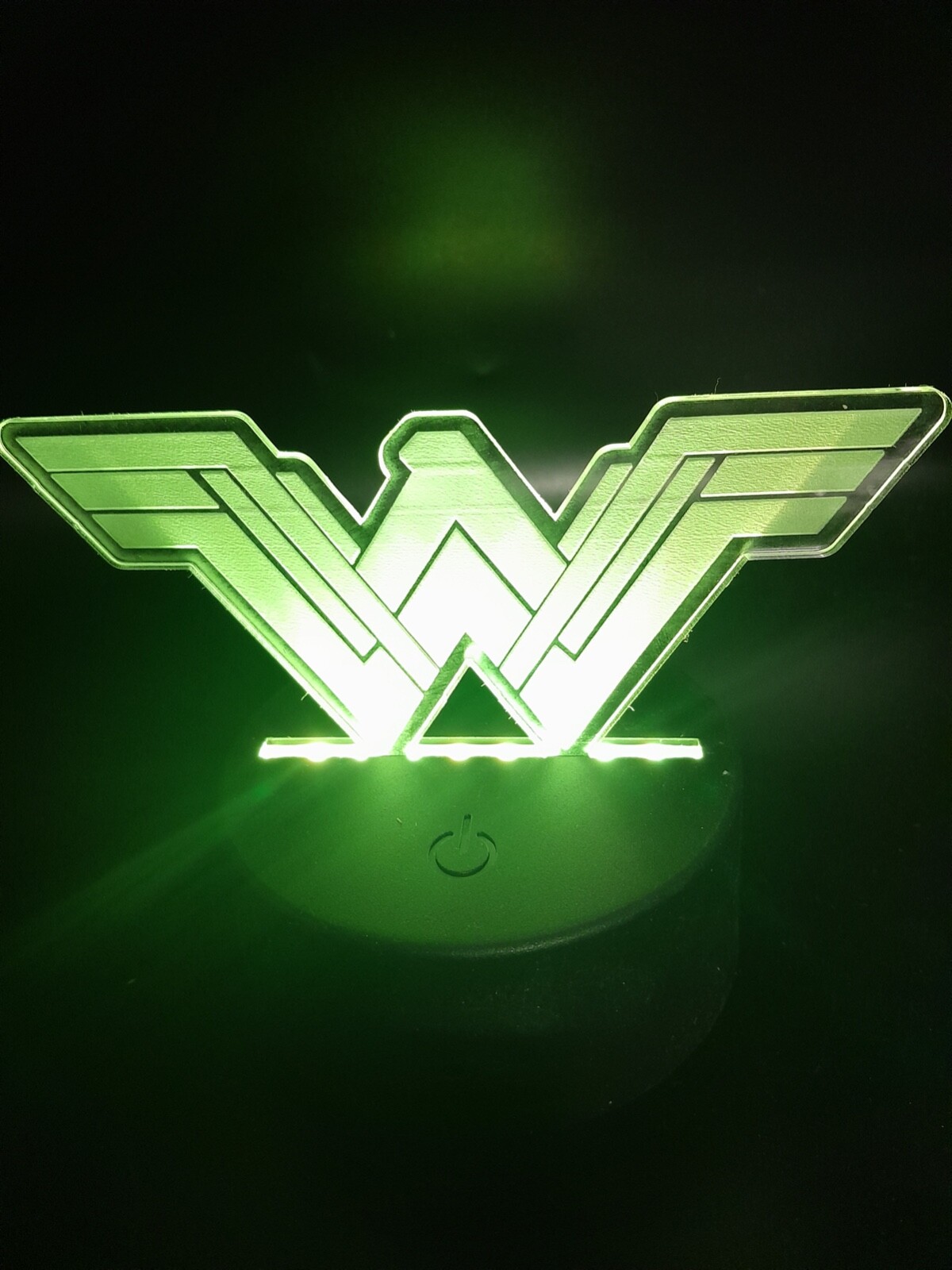 Edge Lit Tabletop Sign, Multi-Colored LED, Wonder Woman Emblem, Art, Night Light