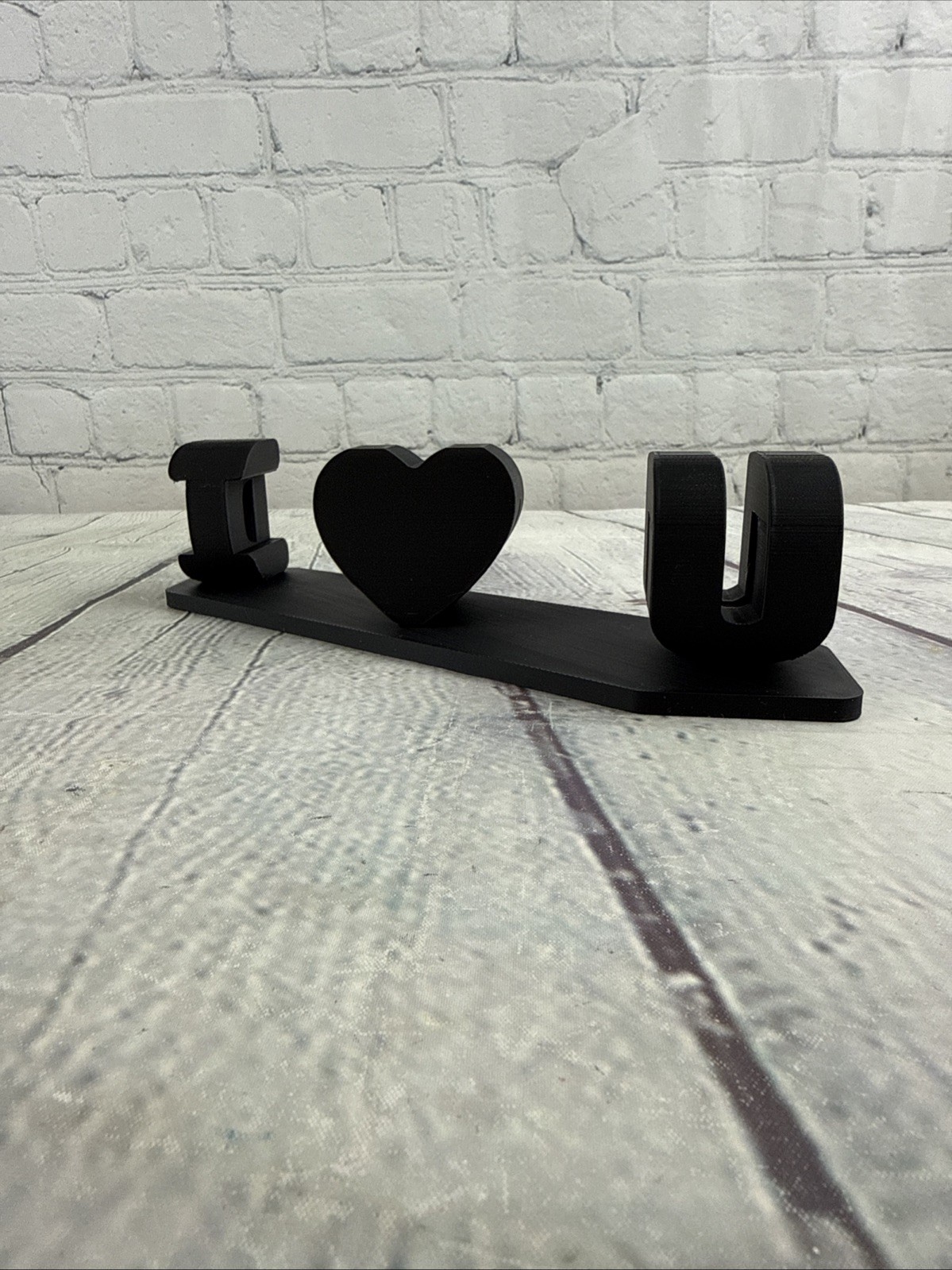 Dads Fathers Day heart I love you Sign Double Word Black PLA Plastic Filament