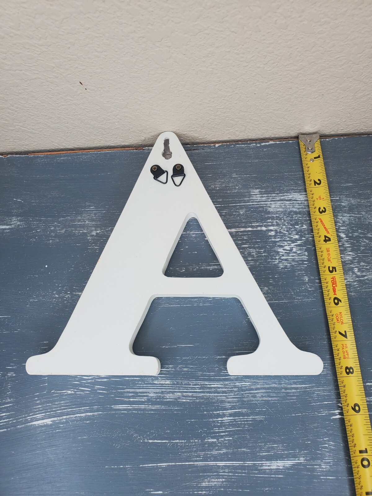 Large “A” White Single Letter-Wall Decoration-Letters/Words Wall Hanging~8″