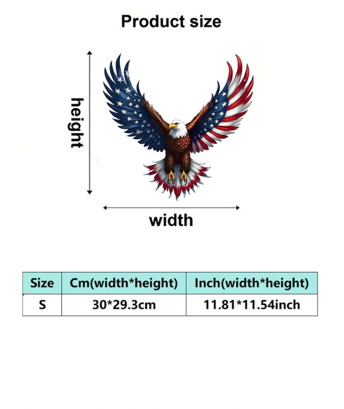 Soaring Eagle Metal Wall Art Patriotic American Flag Outdoor Decor