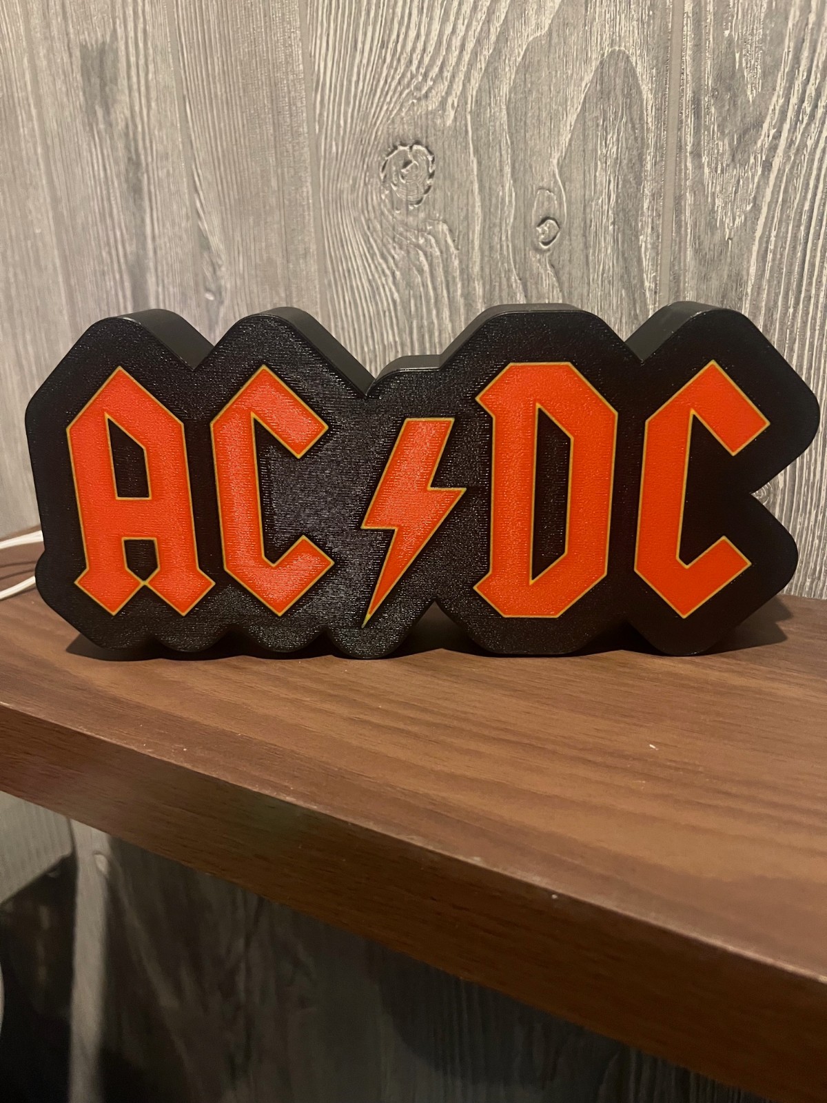 AC/DC LED Sign – 5V Dimmable Light – Rock Band Decor – 9 x 5