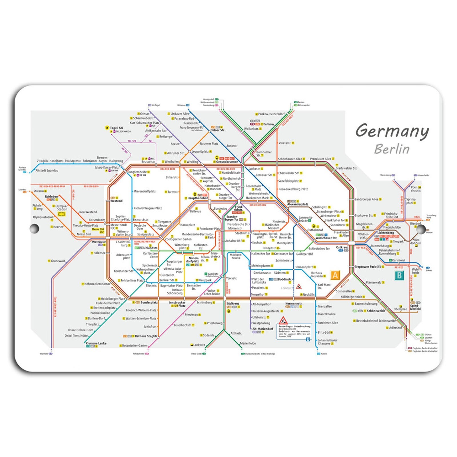 Berlin Transit Sign BanginPrints Vintage Aluminum Metal Decorative Sign