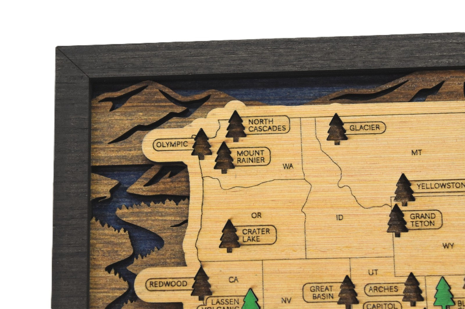 Handmade Wood National Parks Travel Map