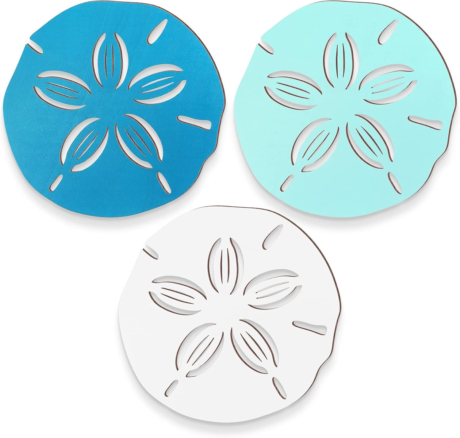 Jetec 3 Pcs Sand Dollar Wall Decor Summer Coastal Bathroom Wall Decor Art Beach