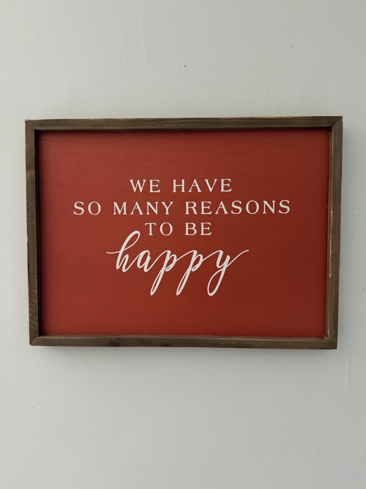 Wood Framed Inspirational Quote Wall Sign, Red/Brown/White, Horizontal
