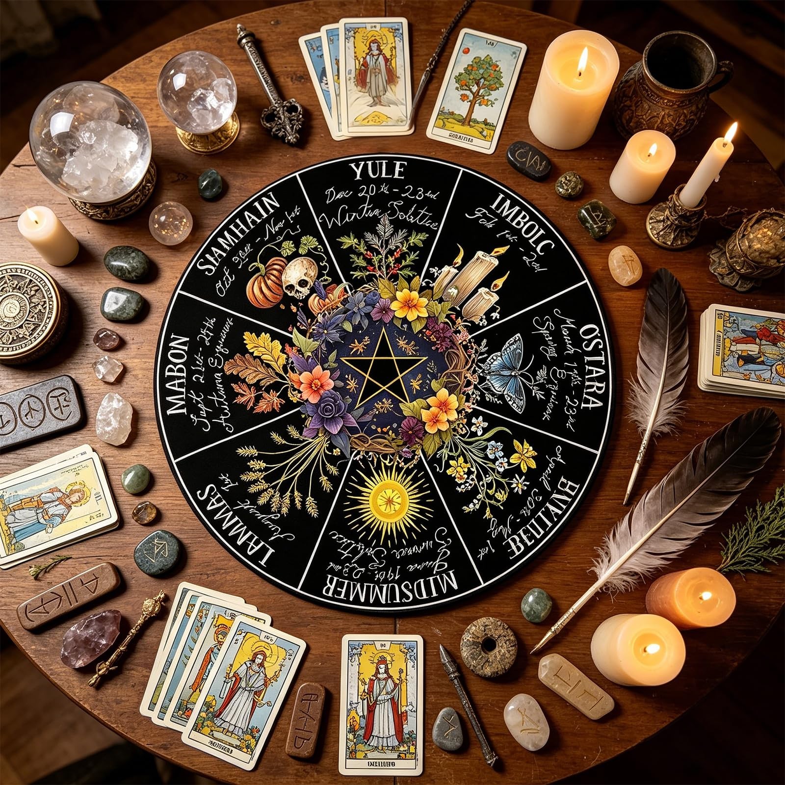 “12Inch Wheel of the Year Wall Hanging for Pagan & Wiccan Celebrations”