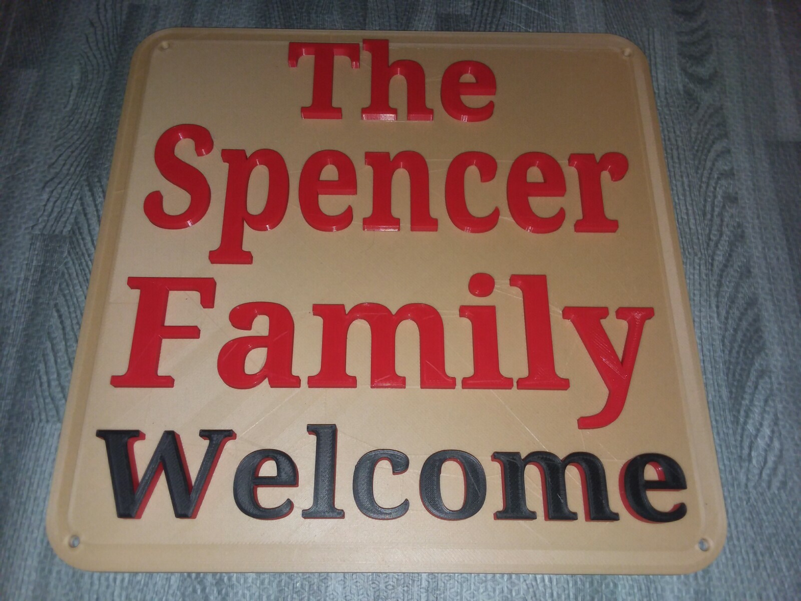 Your Custom Text Here 3D plastic sign. 15″×15″ any color, font, text.