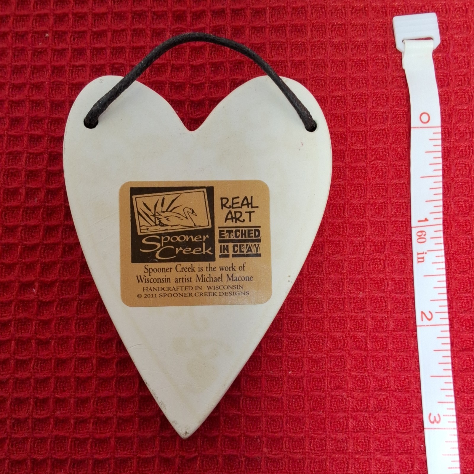 Spooner Creek Heart Friendship Plaque “Friends Like You…” Clay Hanging 5.5in