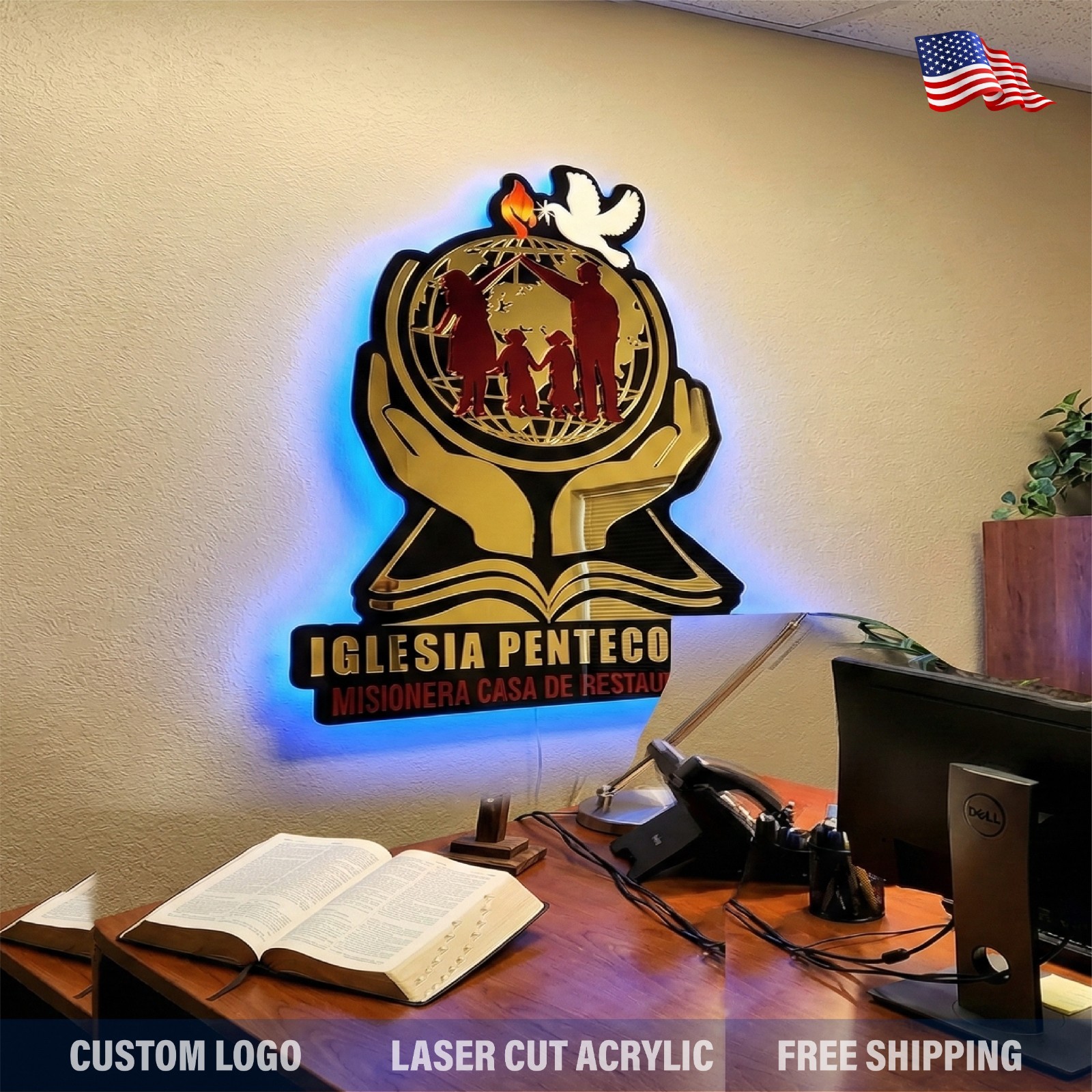Custom Acrylic LED Logo Wall Sign – Backlit Business Wall Decor