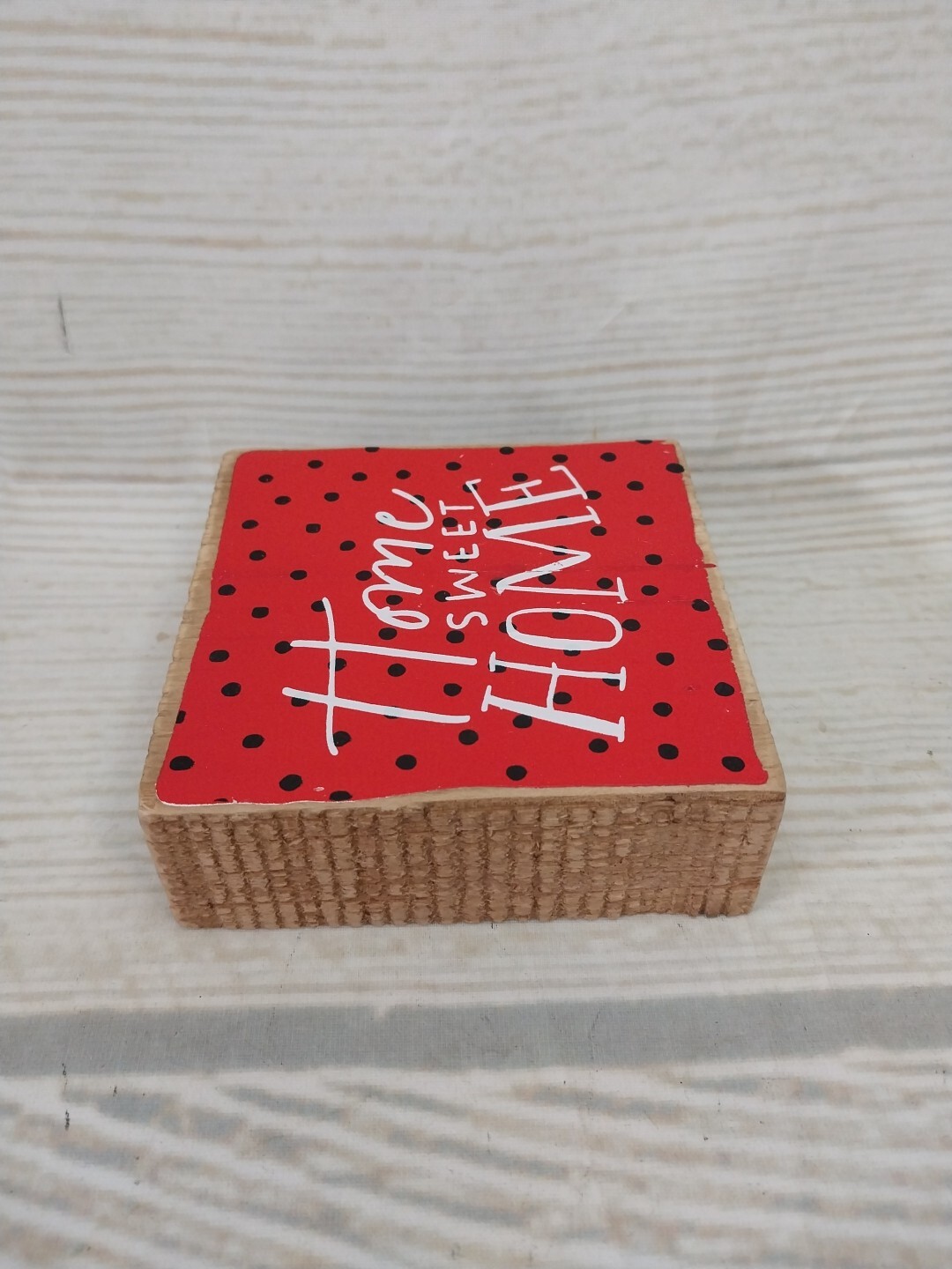 New*** “Home Sweet Home” Strawberry Watermelon Wood Sign Table Decor Ladybug Dot