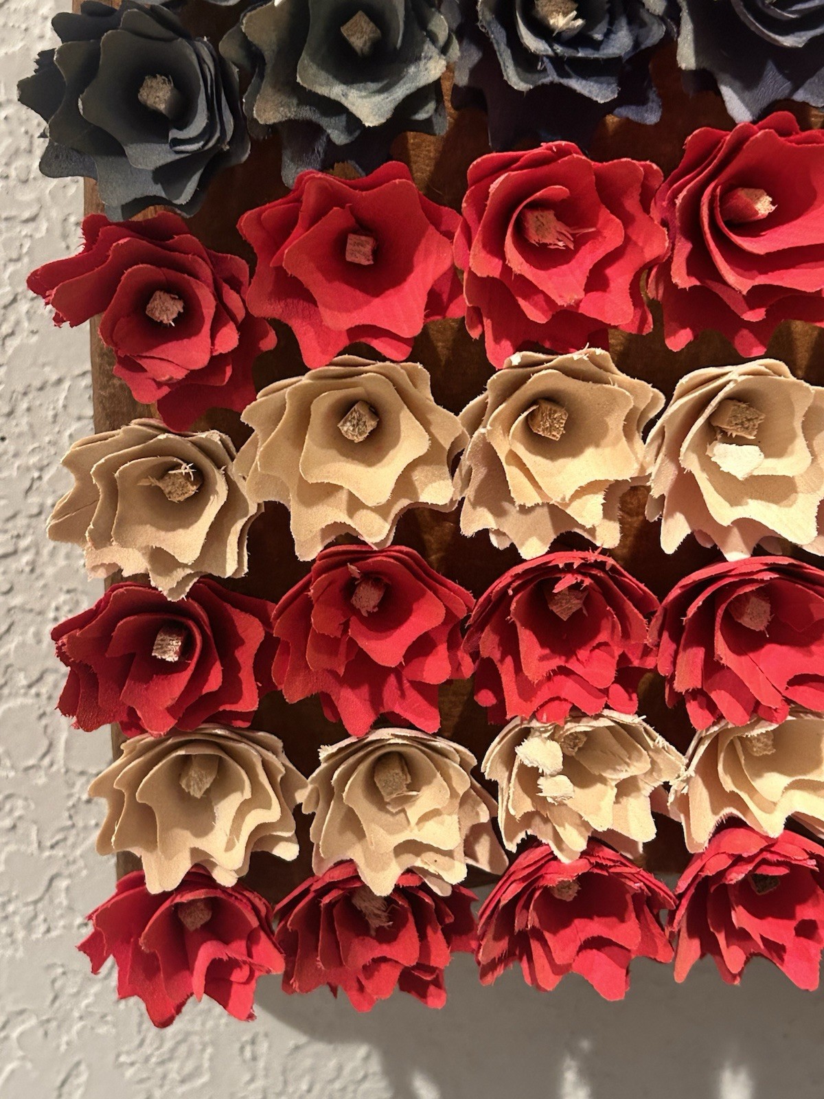 American Flag Floral Woodchip Wall Hanging Decor