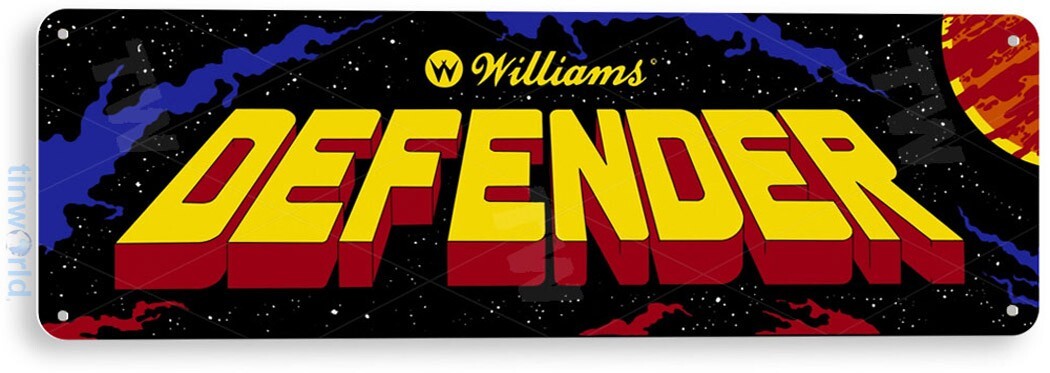 Defender Arcade Sign, Classic Arcade Game Marquee, Game Room Tin Signr A321