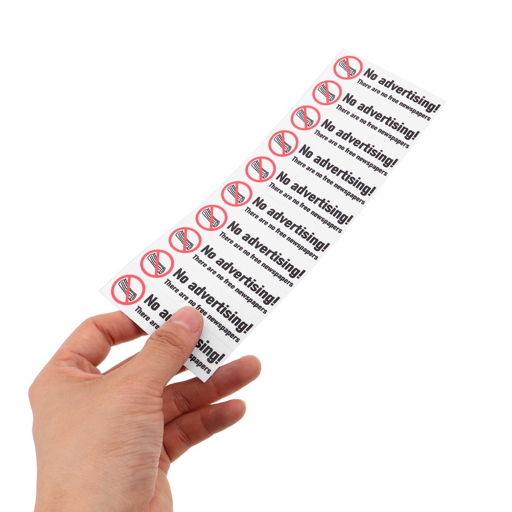 20Pcs No Advertising Mailbox Decal White Weather Resistant Self Adhesive Sticker