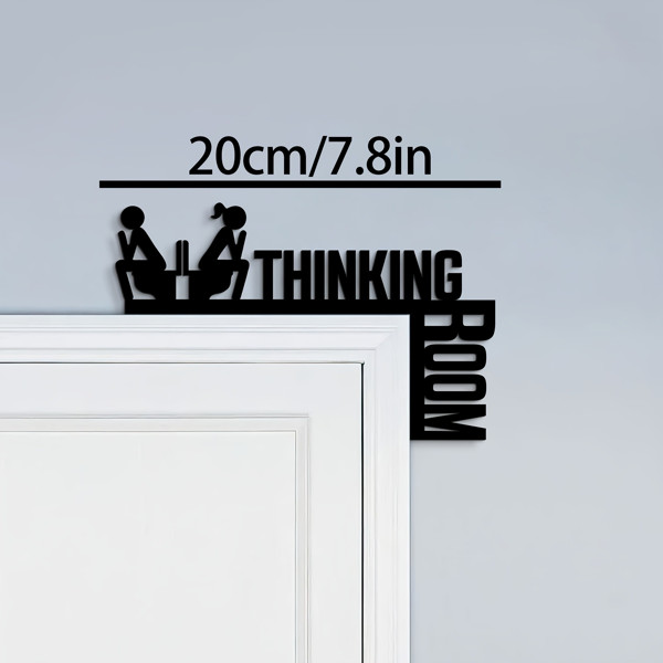 Funny Thinking Room Door Corner Decor Couple Toilet Silhouette Bathroom Sign