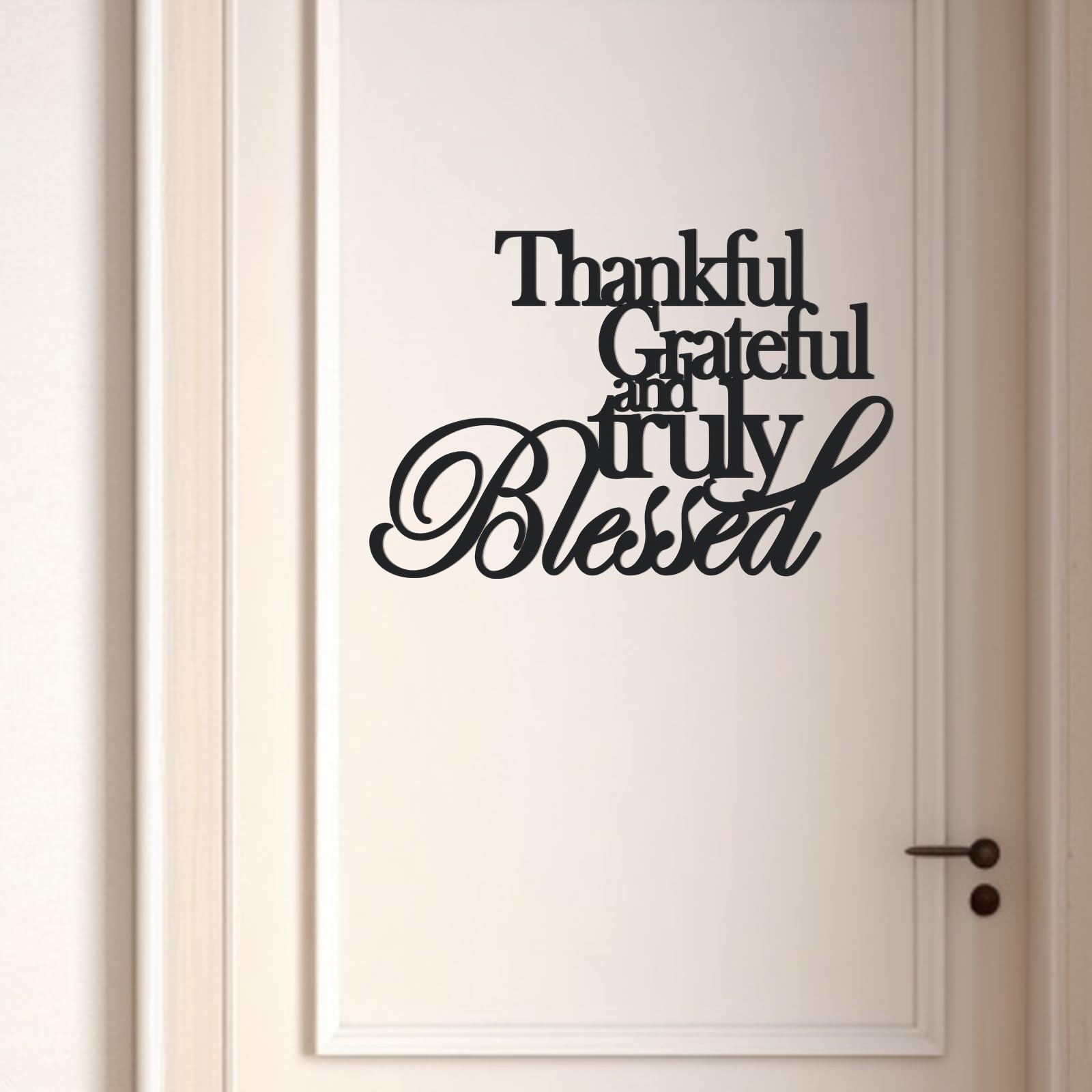 KOYILTD Classic Thankful Grateful Blessed Wall Decor – Medium style1, Black