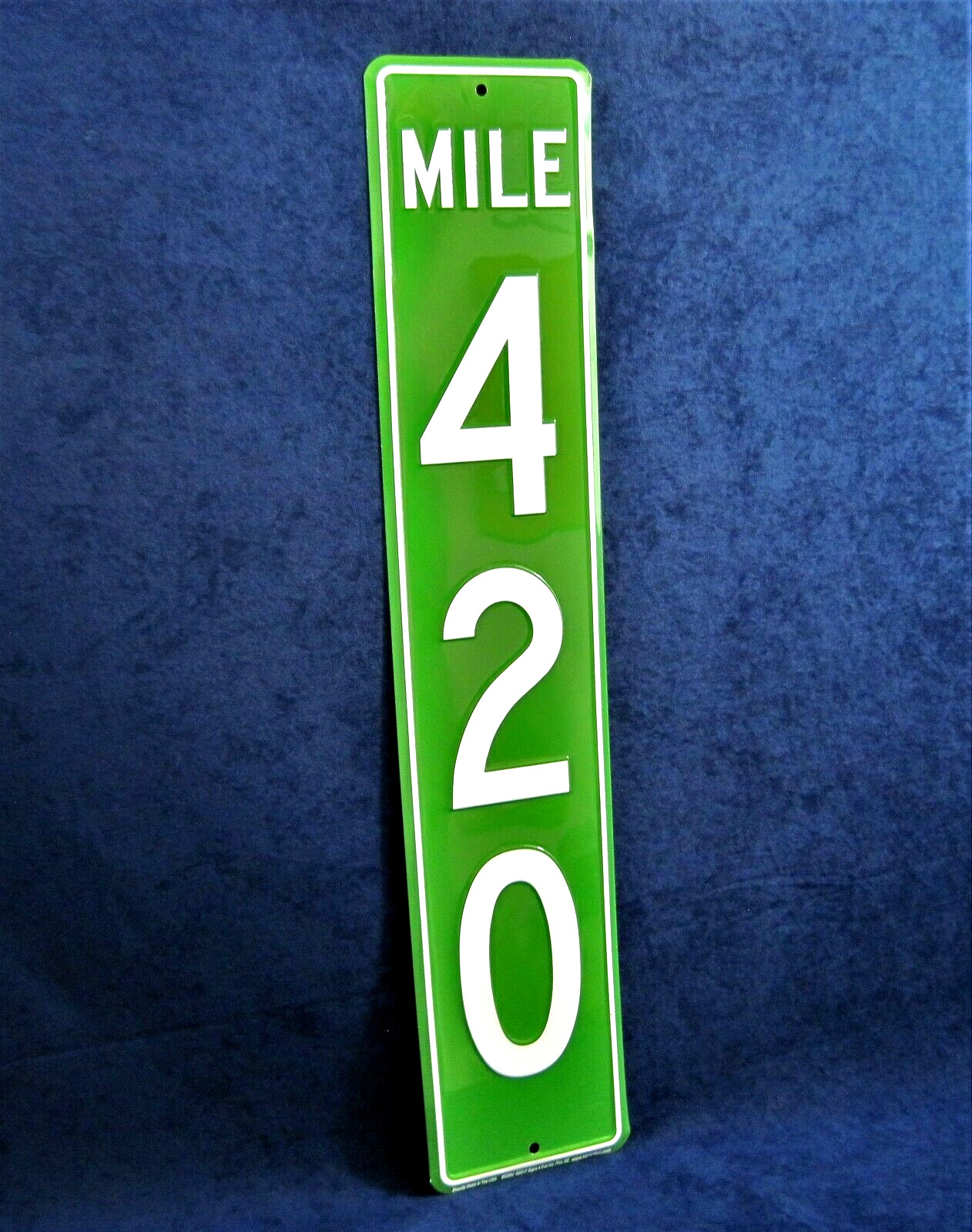 24″- 420 Mile Marker -*US MADE*- Embossed Metal Sign – Man Cave Garage Bar Décor