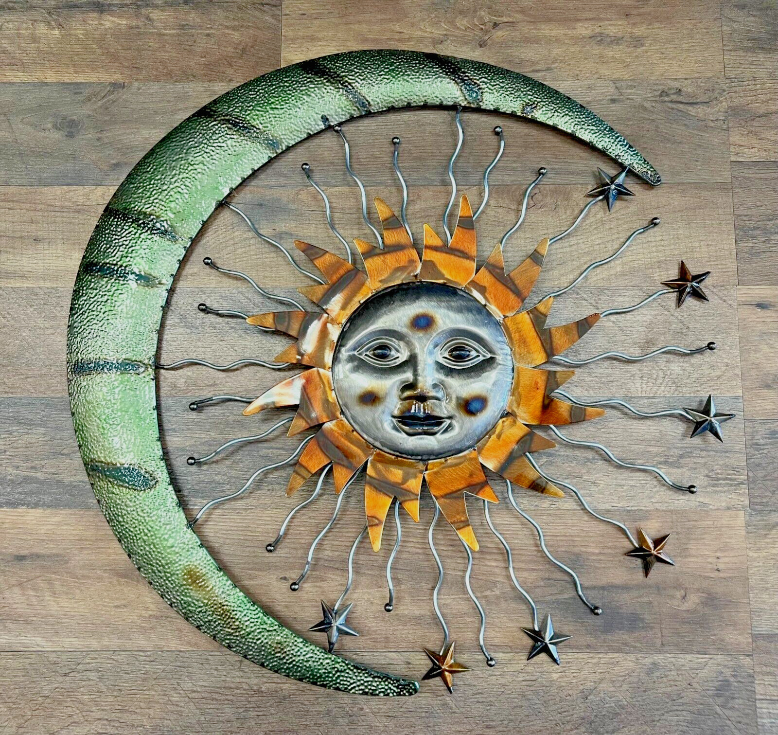 Celestial Sun And Stars Metal Wall Decor, 23.5″ Diameter