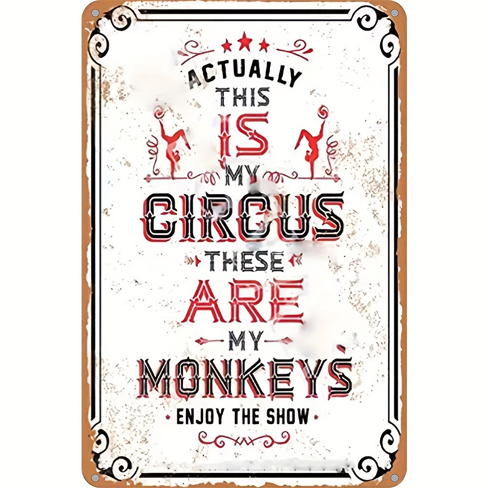 One piece, “Actually, this is my circus” Vintage metal iron plaque, vintage deco