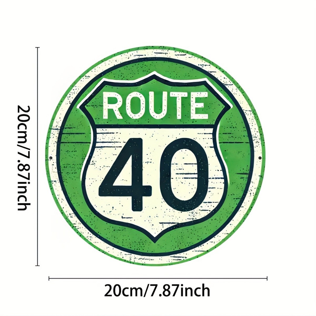 1pc Route 40 Retro Aluminum Tin Metal Signs 8×8 Inches – Vintage Wall Art, Water