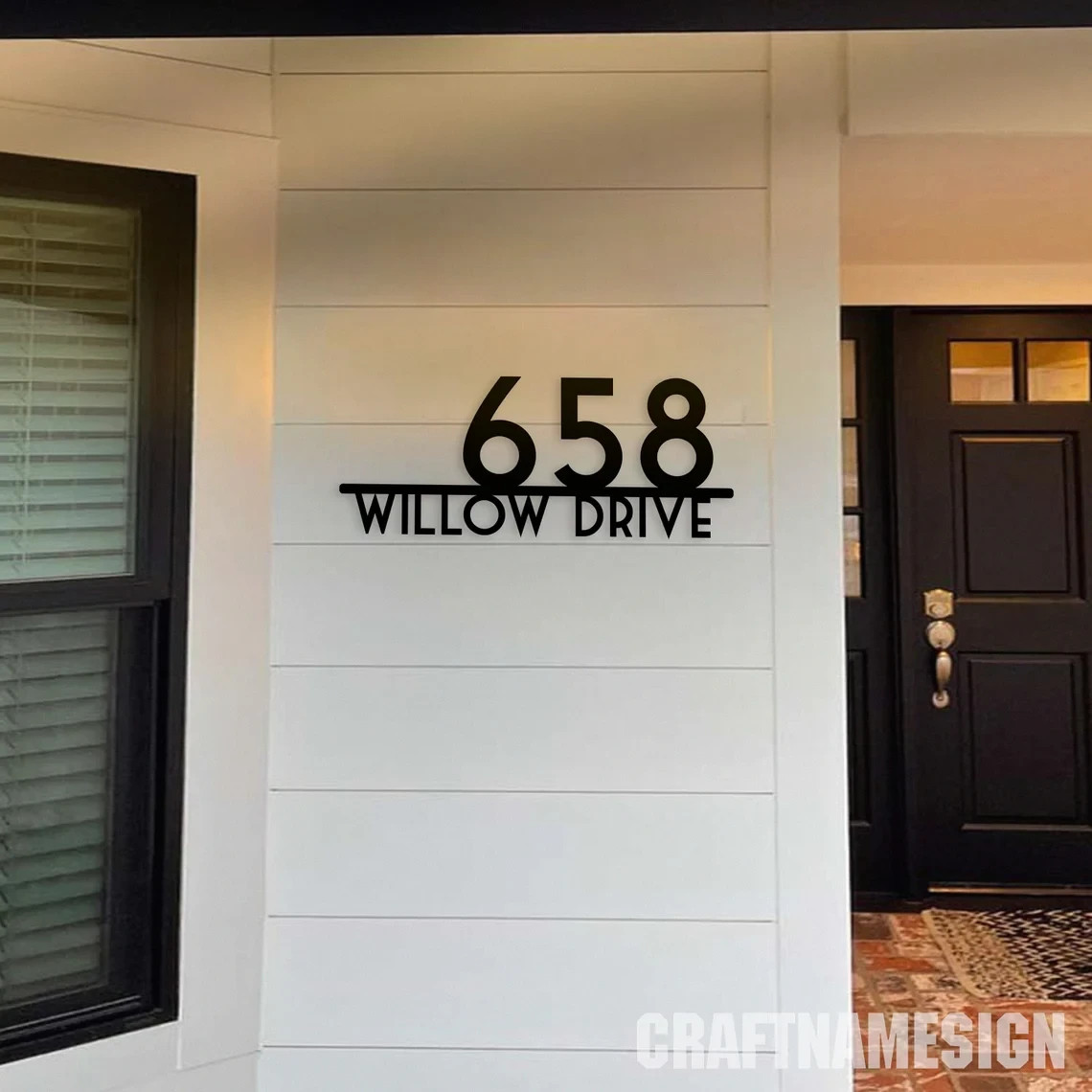 Customized Metal Address Sign for Entrance Door New Homeowner Gift, Modern House