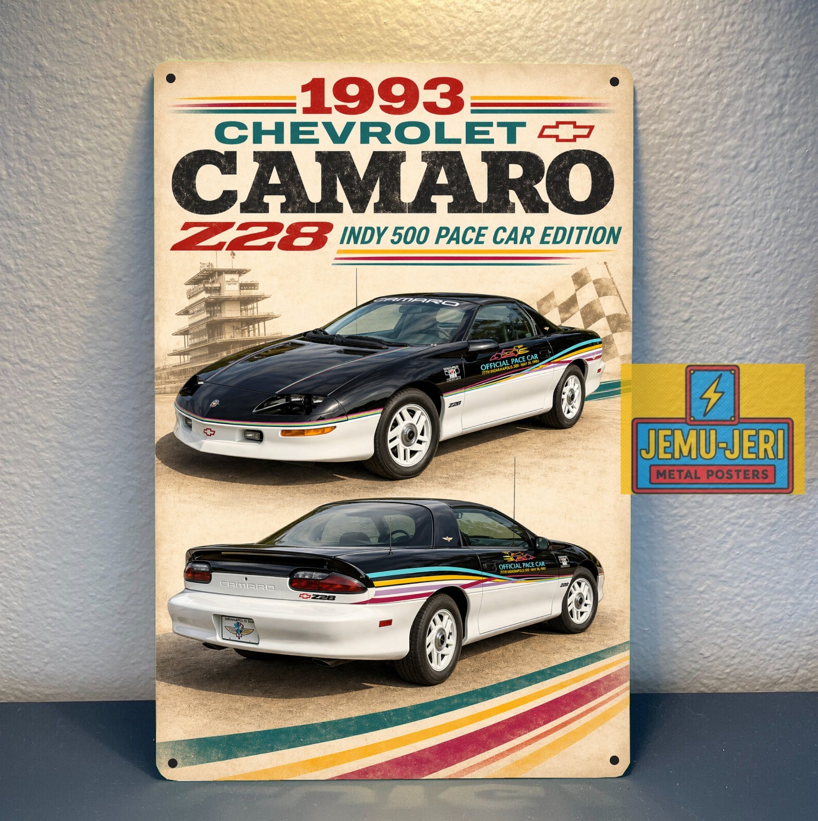 1993 Chevrolet Camaro Z28 Indy 500 Pace Car Metal Poster -Sign -20x30cm
